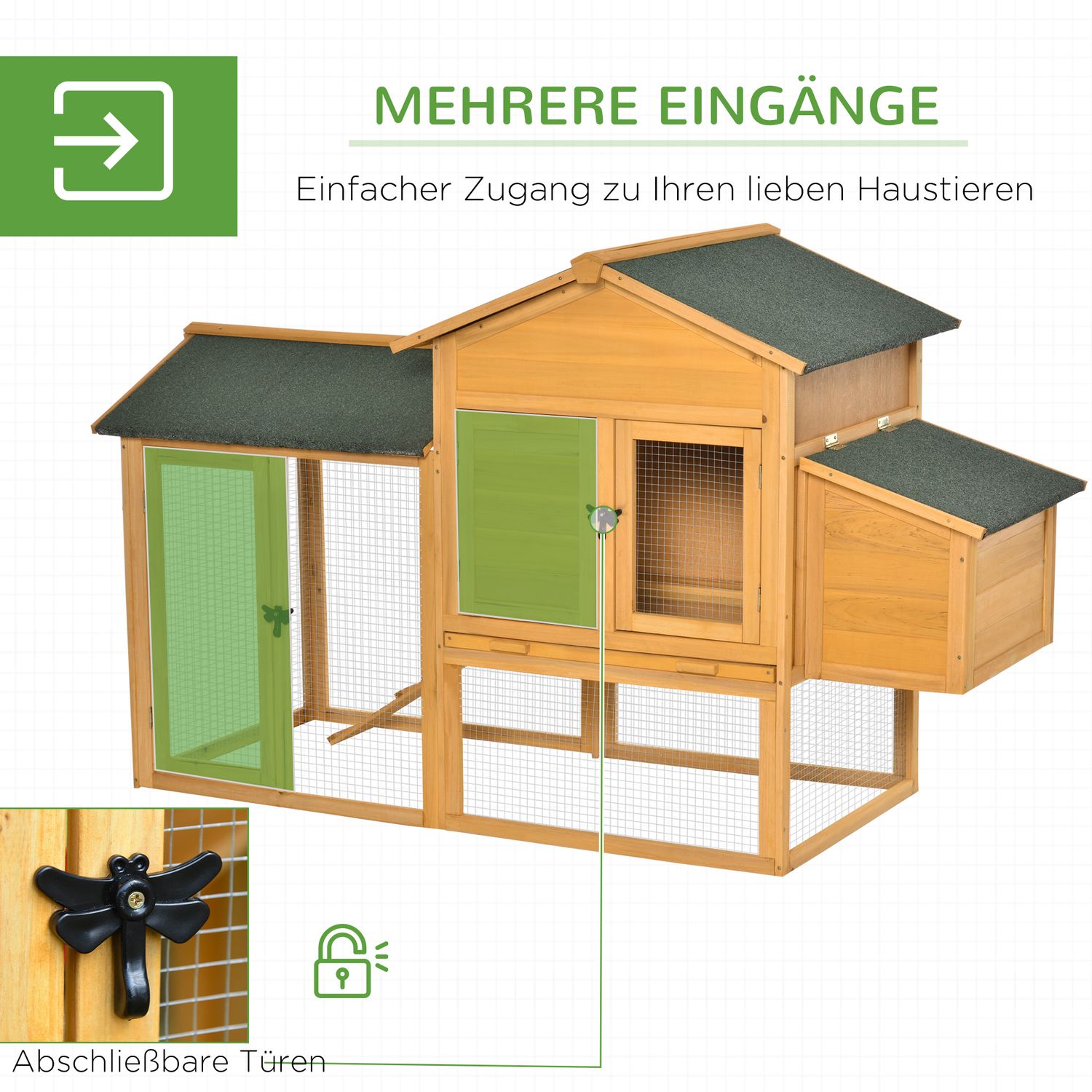 Bantam Chicken Coop, Gran Wood, Fönster & Nesting Box