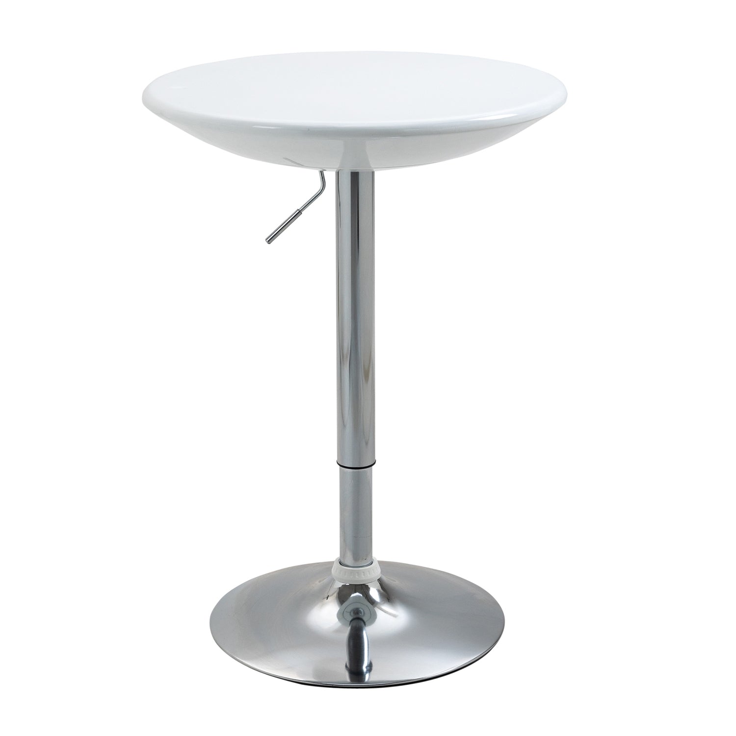 Barbord, Justerbar Höjd, Vitmetall, Ø61 X 76-97 Cm