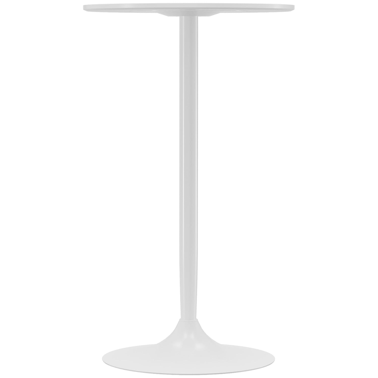 Runt matbord i vitt stål – Ø60 x 102 cm