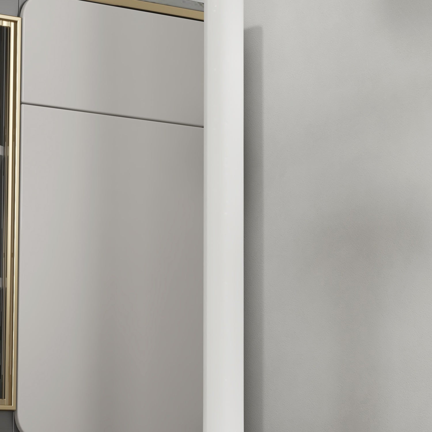 Runt matbord i vitt stål – Ø60 x 102 cm