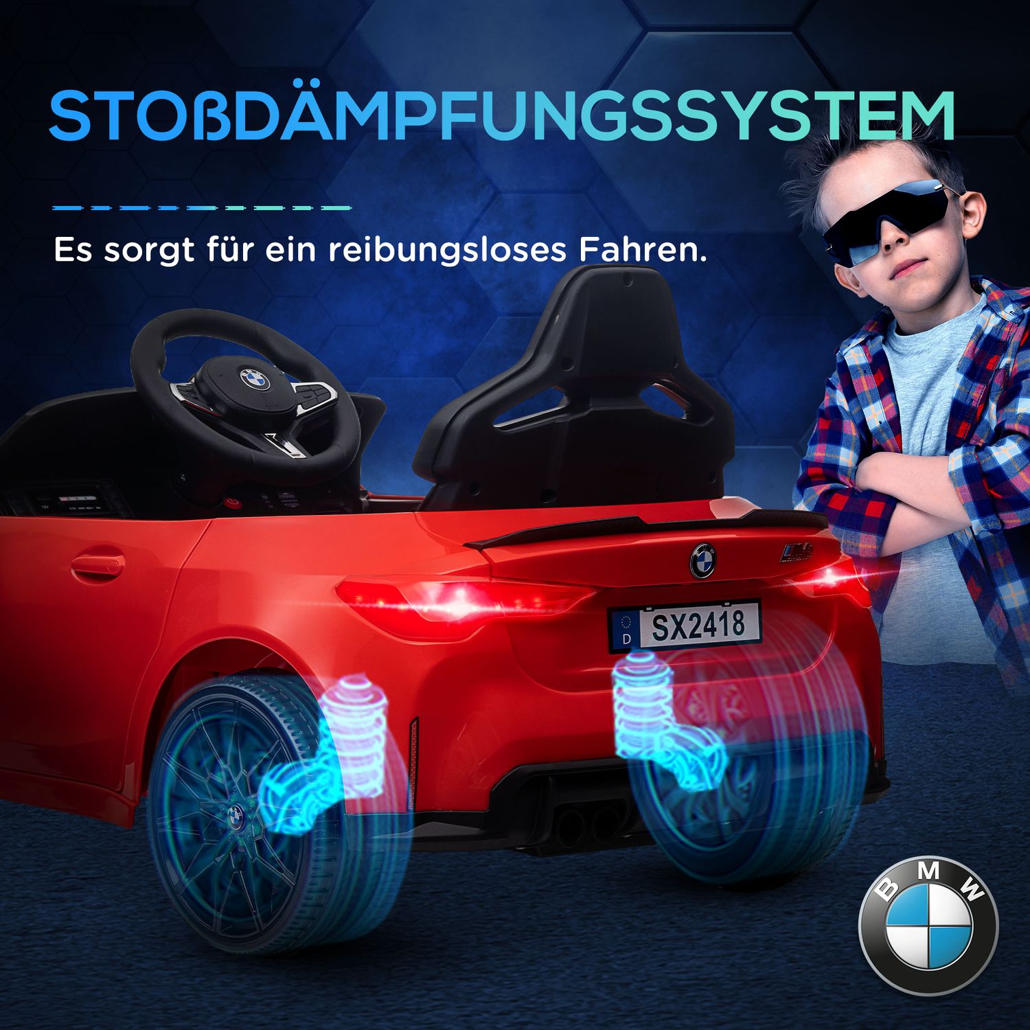 12V barnelbil med fjärrkontroll, LED-lampor, MP3, för åldrarna 3-5