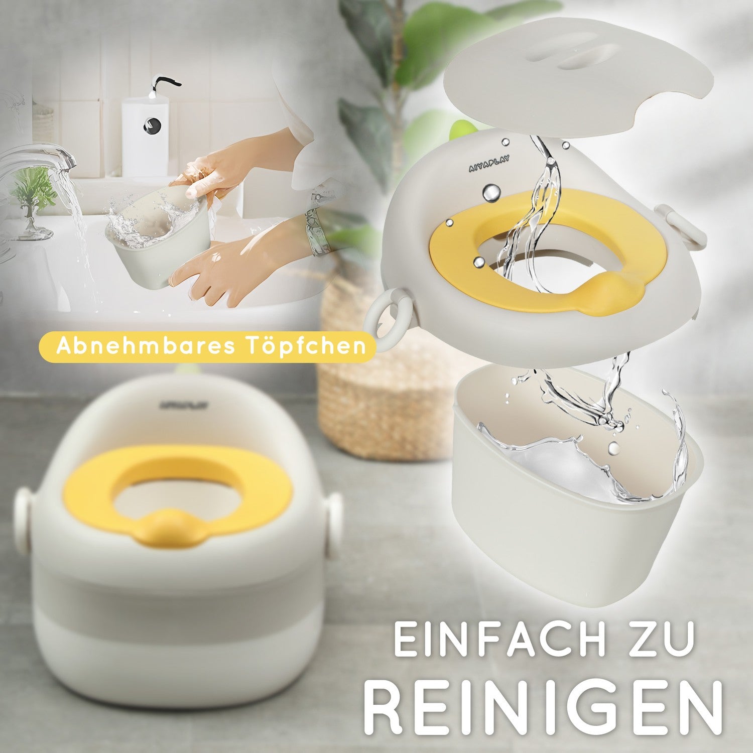 Barns 3-i-1 potta med handtag, grå, upp till 50 kg