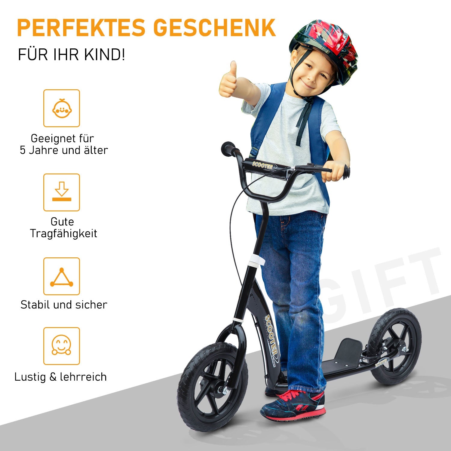 Barnsparkcykel, 12"" stålram, bakbroms