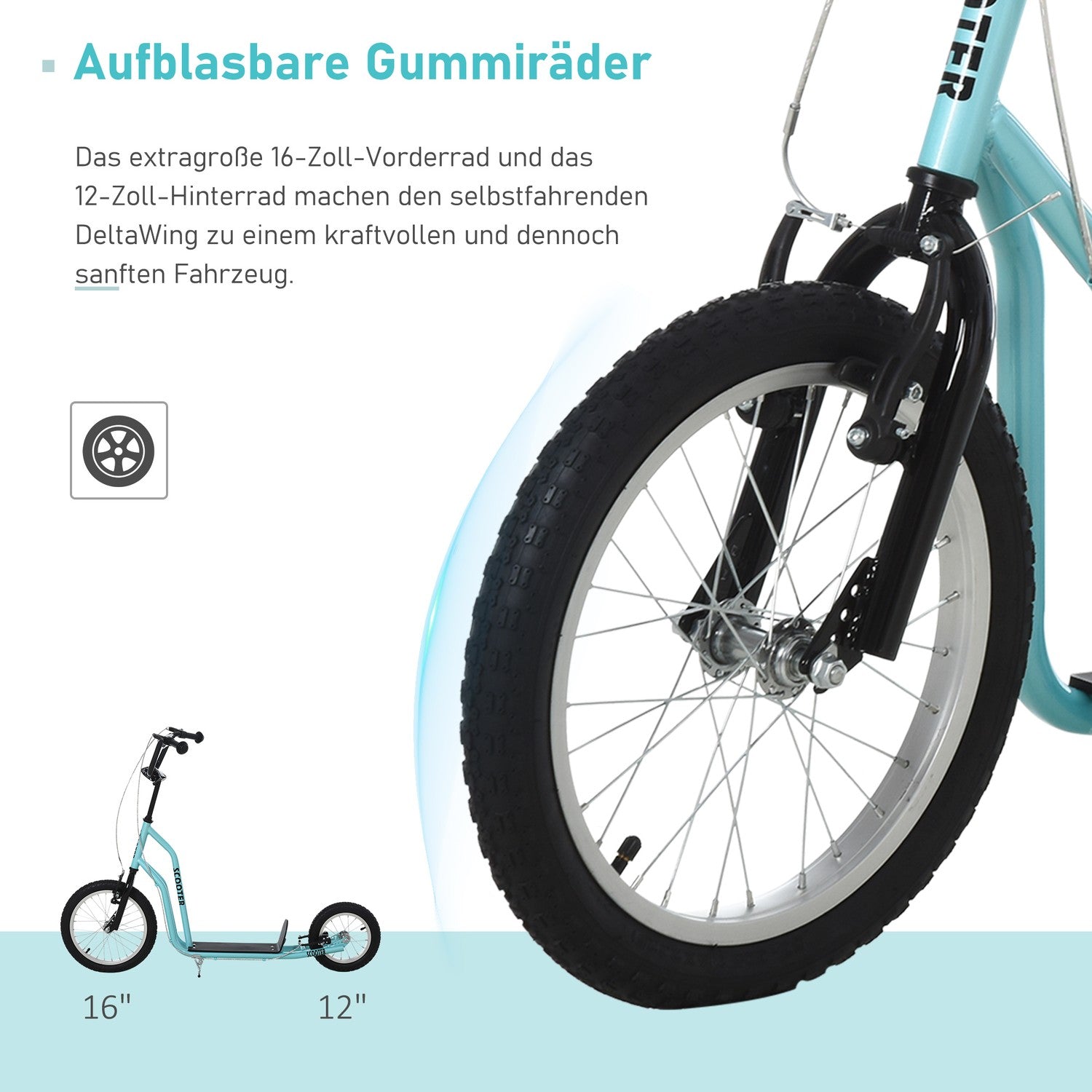 Barnsparkcykel med luftdäck, ålder 5+