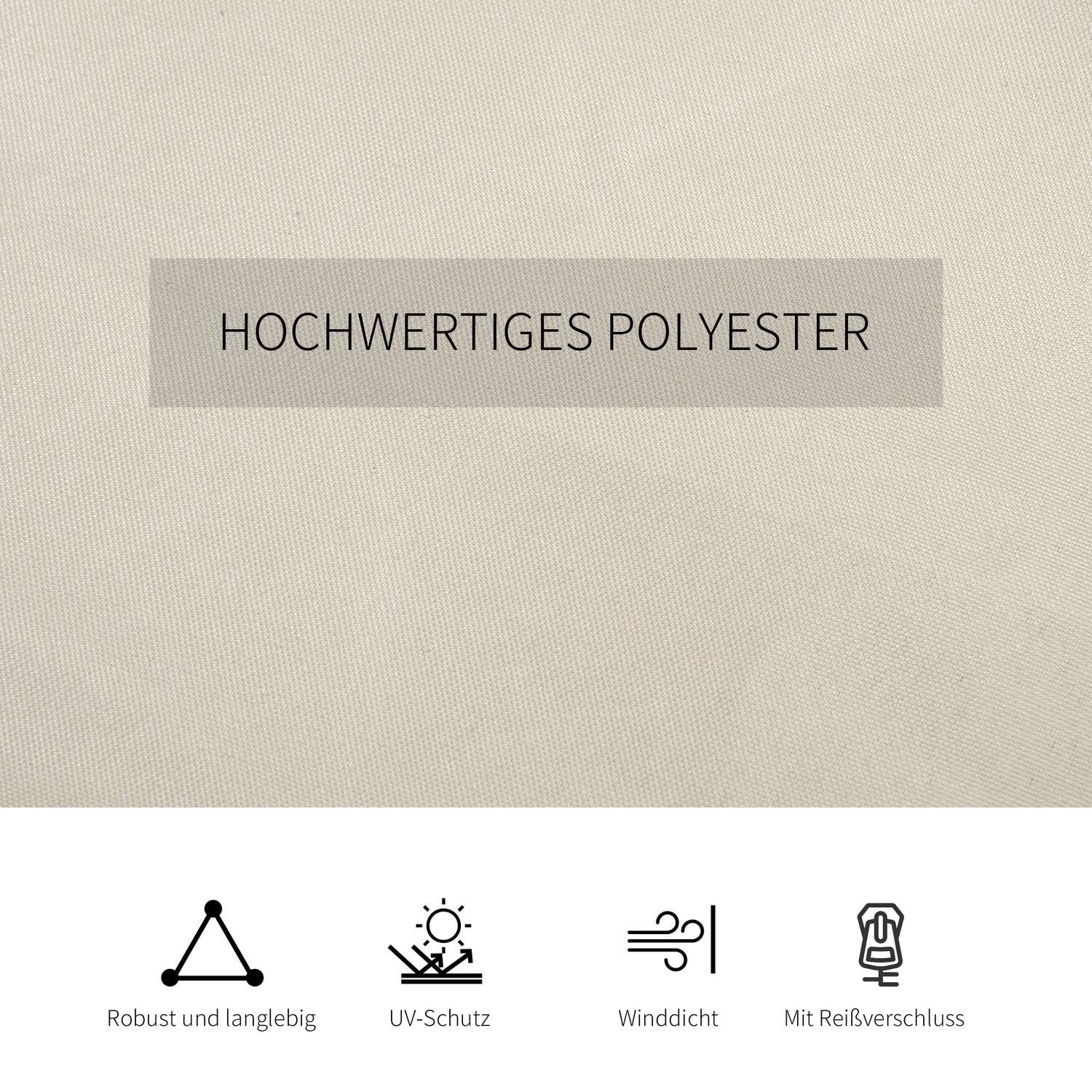 Beige 3x3M Gazebo sidopaneler – Set om 4, polyester