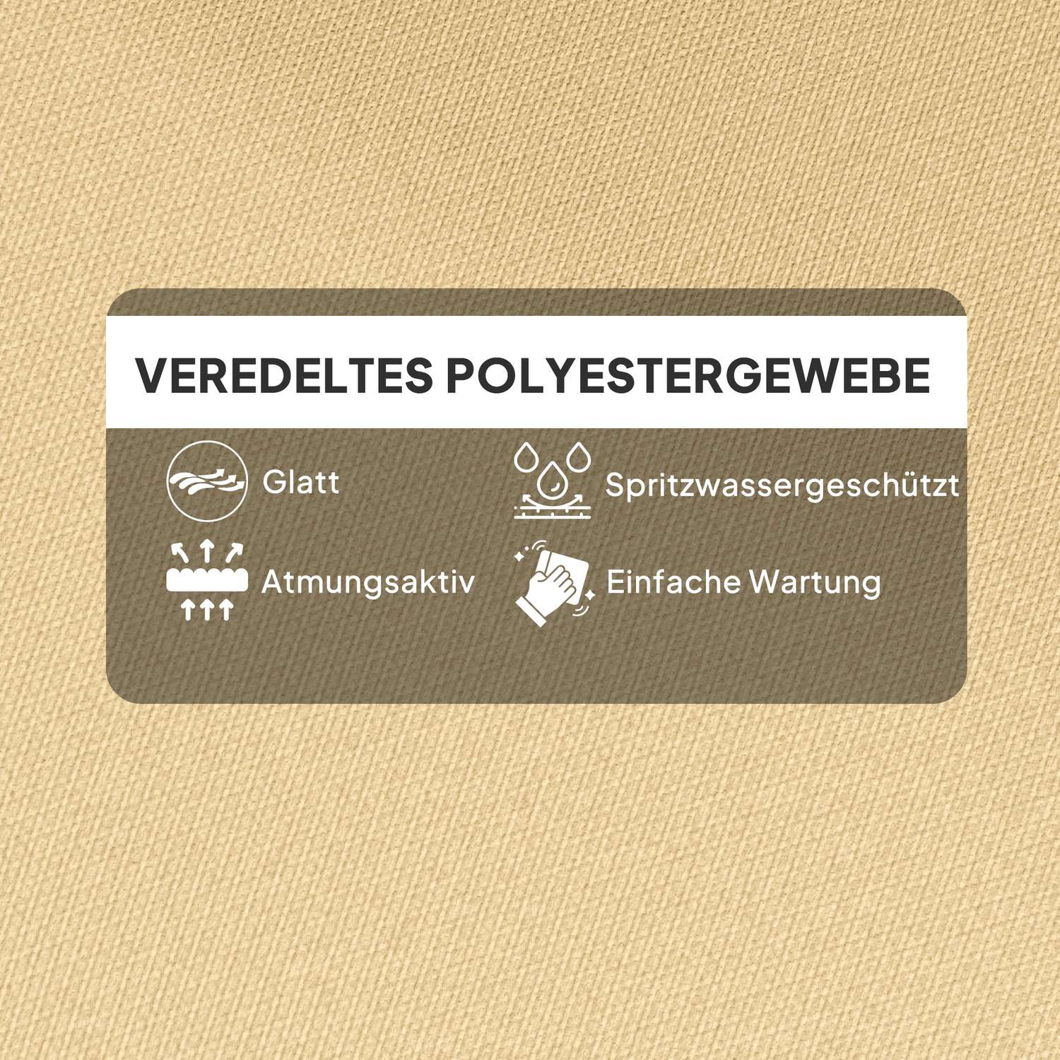 Beige vattenavvisande stolsdyna, 115x56 cm, 10 cm tjock