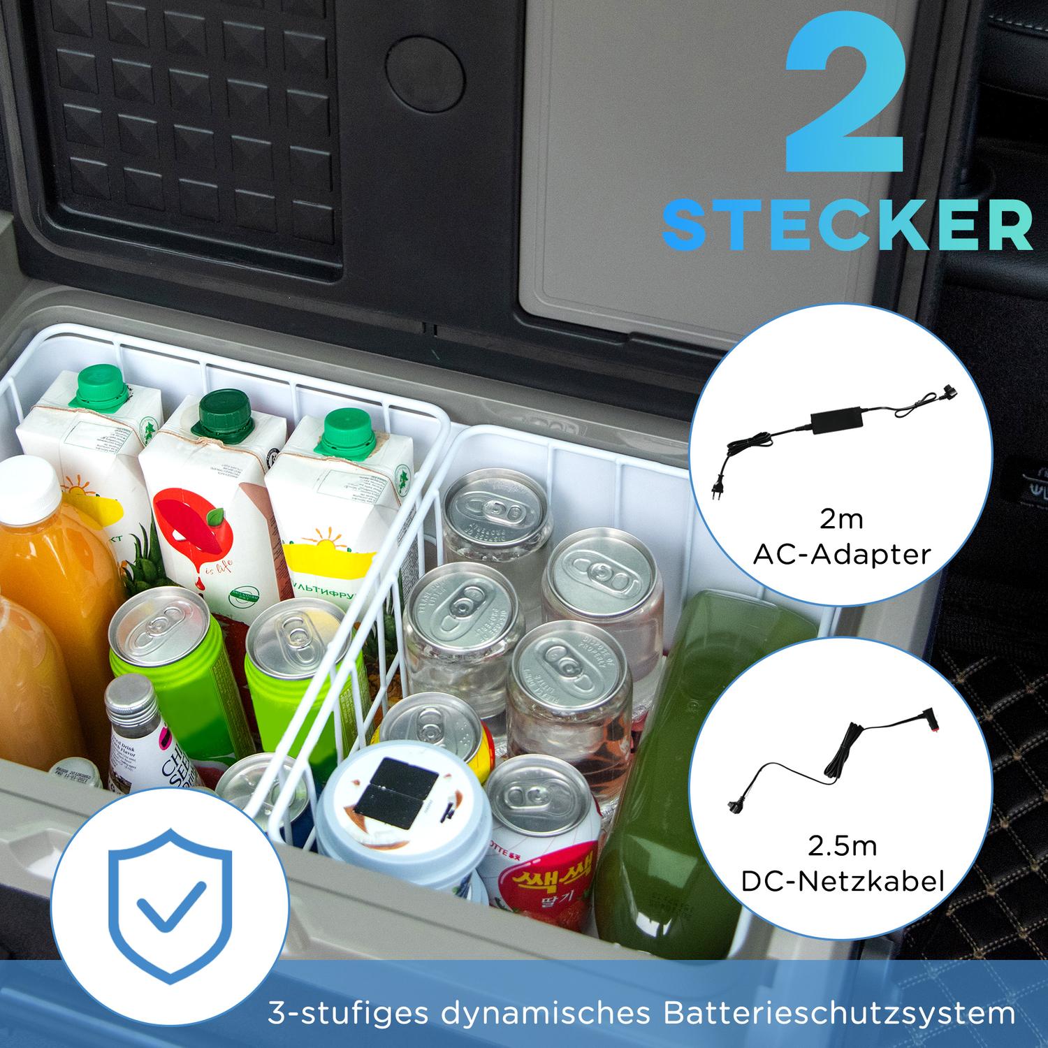 Bilkylbox 40L, LED, Kompressor, Hjul, Dual Voltage