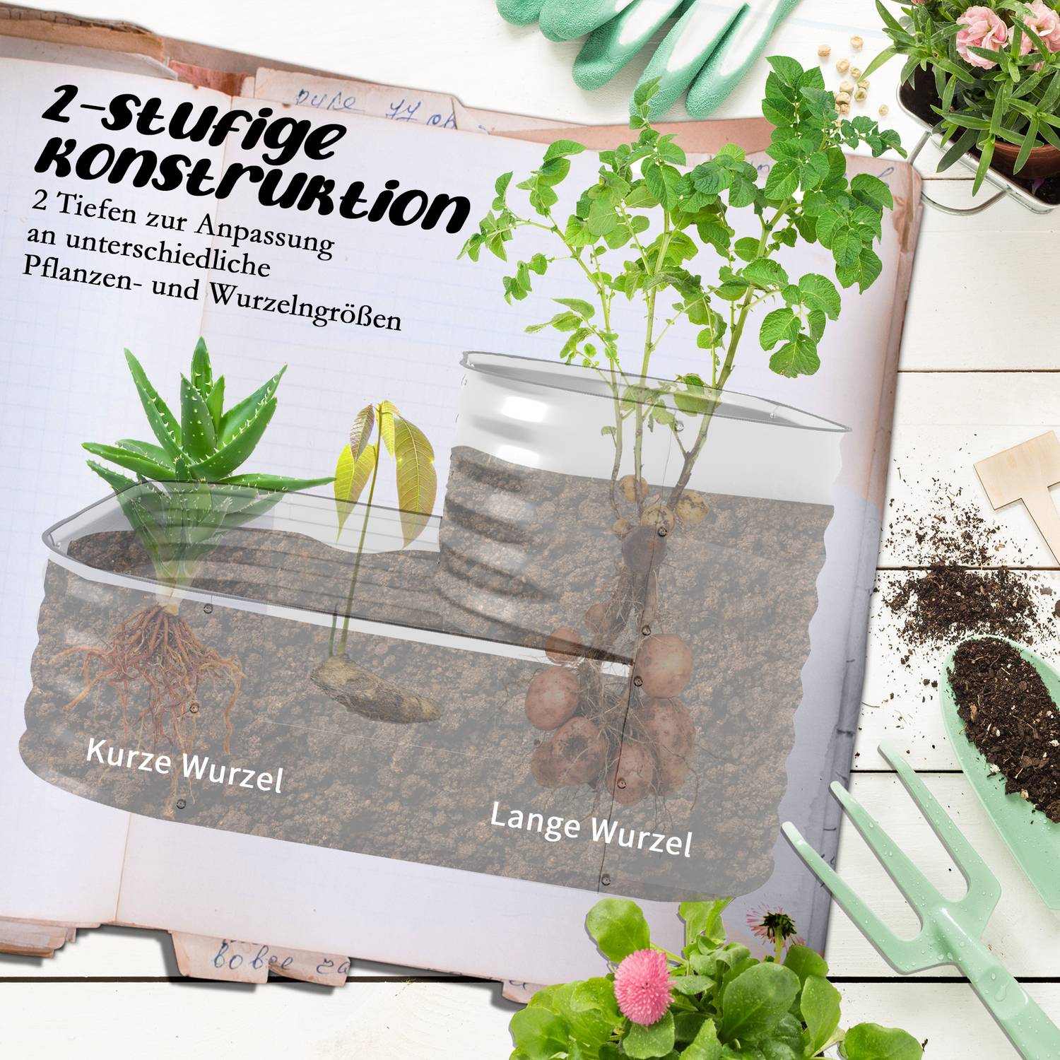 Silverväxthylla för trädgård eller balkong, 118x45x30cm