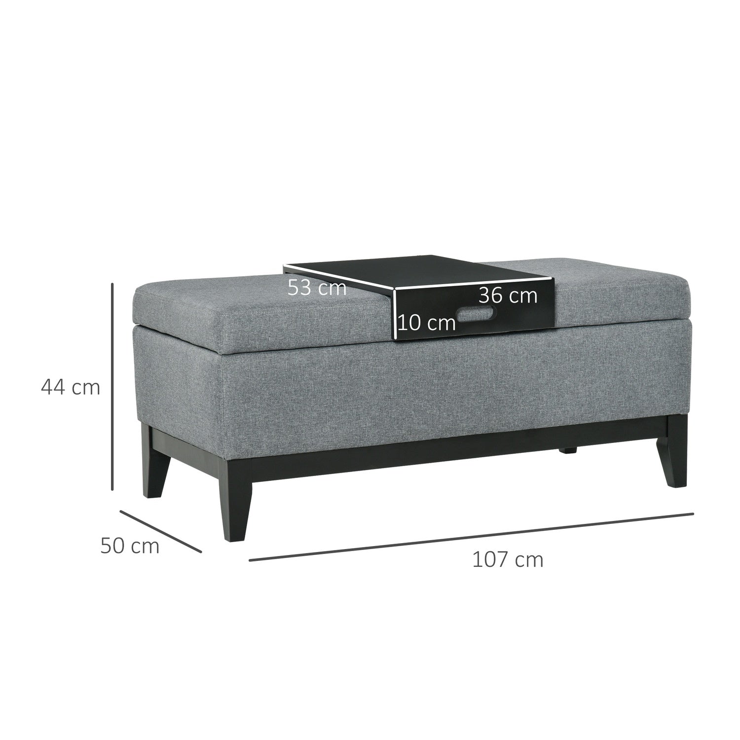Klädd förvaringsbänk, beige, 120 kg kapacitet