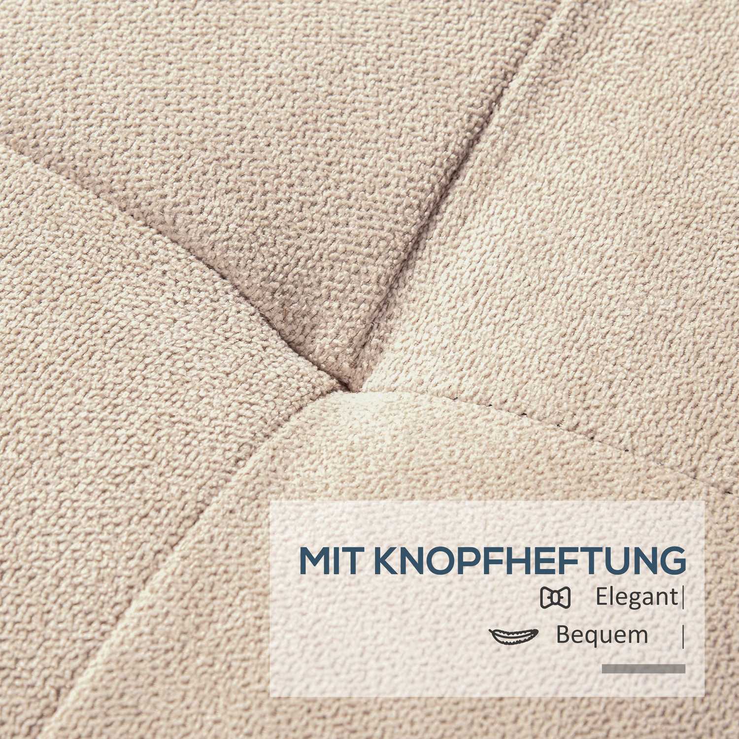 Klädd förvaringsbänk – linnelook, beige