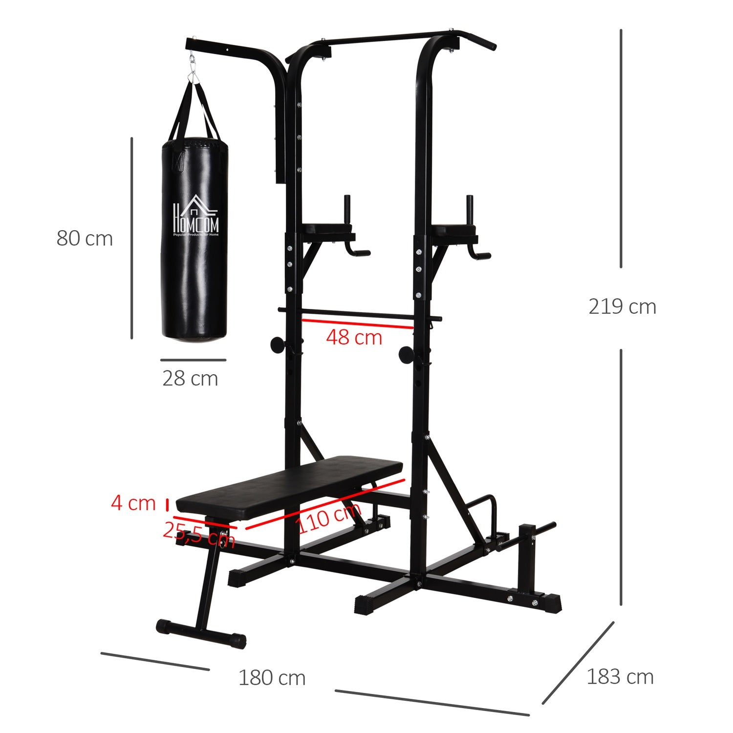 Black Steel Boxningssäck – Stor 180x183x219 cm