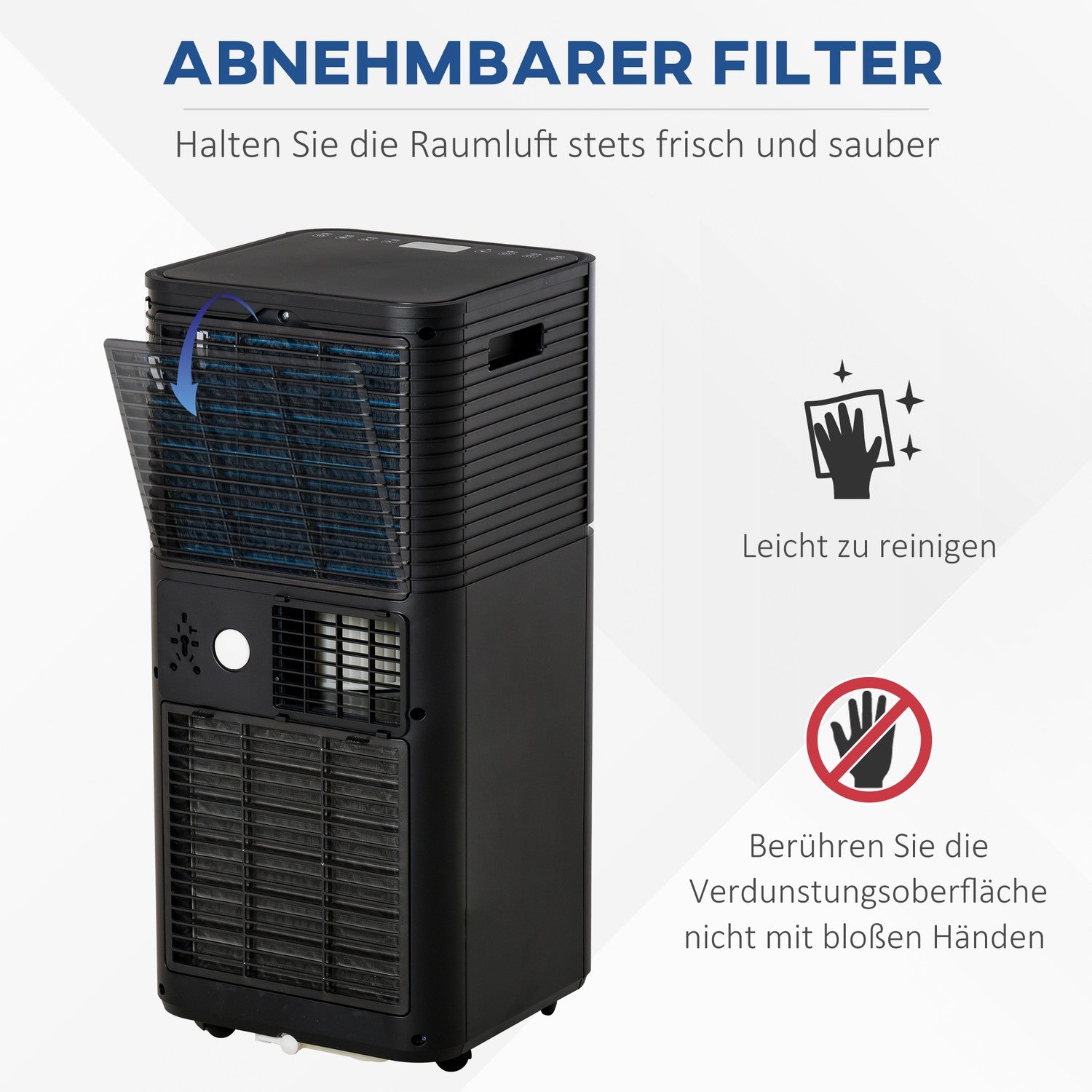 Bärbar 8000 BTU luftkonditionering, 4-i-1 med fjärrkontroll