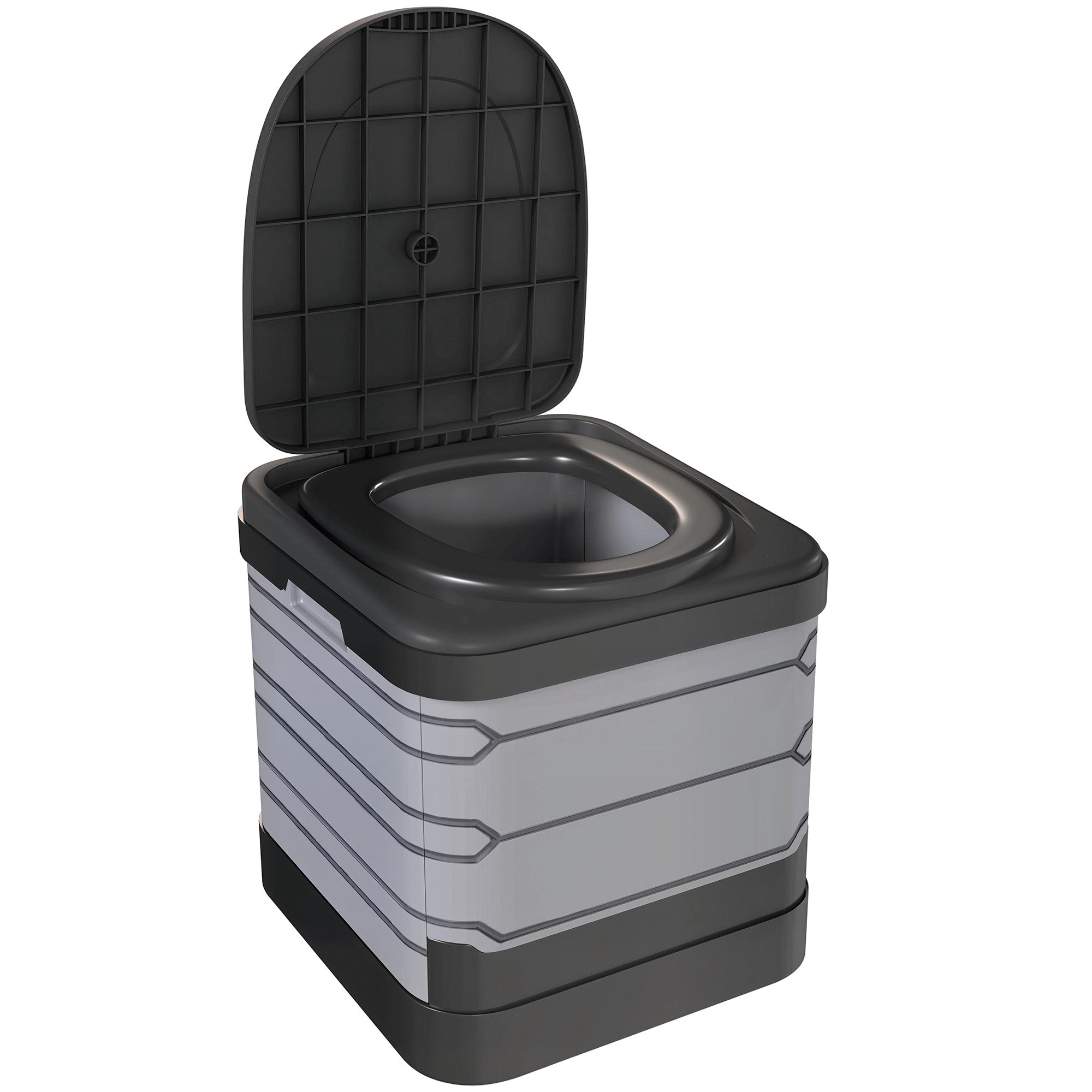 Bärbar hopfällbar campingtoalett med 12 påsar, 150 kg kapacitet