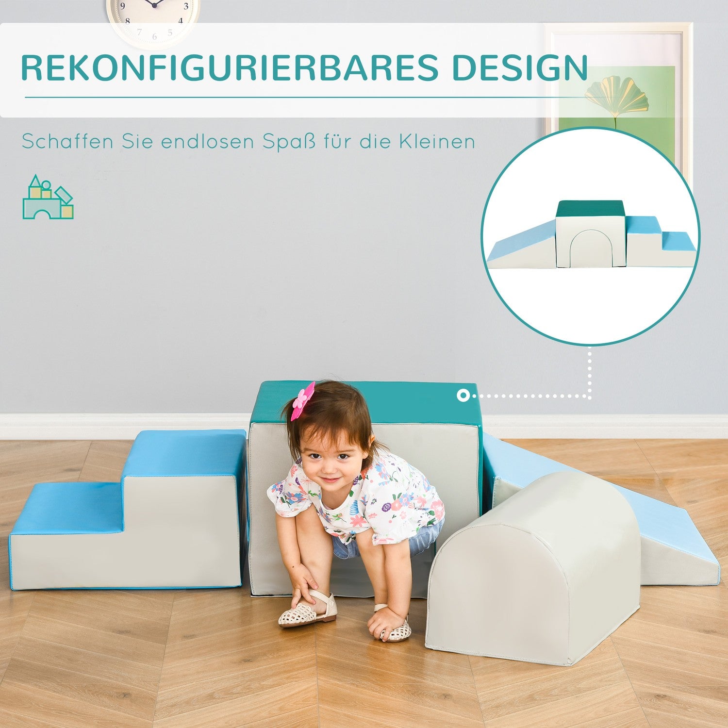 Byggklossar av skum för barn, mjuka och lätta att rengöra, 1-3 år
