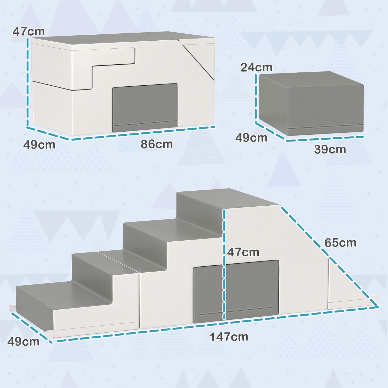 Byggklossar i jätteskum, konstläder, 1-3 år