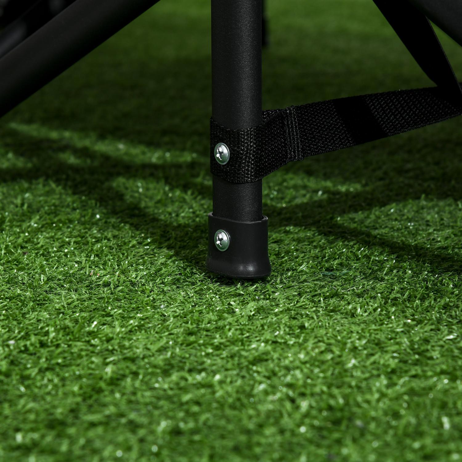 Campingsäng med väska & mugghållare, svart, 120 kg kapacitet