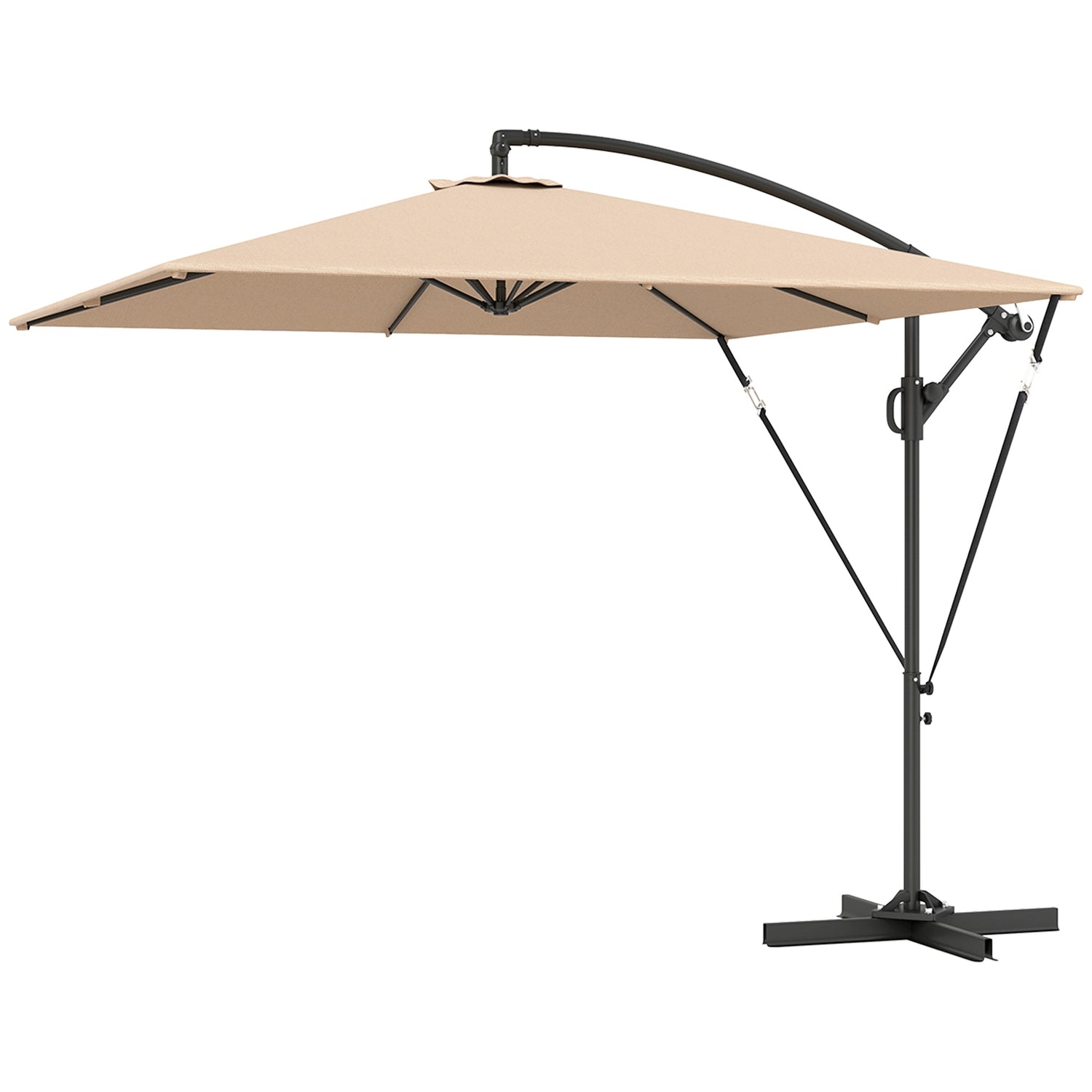 Cantilever Parasoll Ø260 cm, UV 50+, Vattenavvisande, Khaki