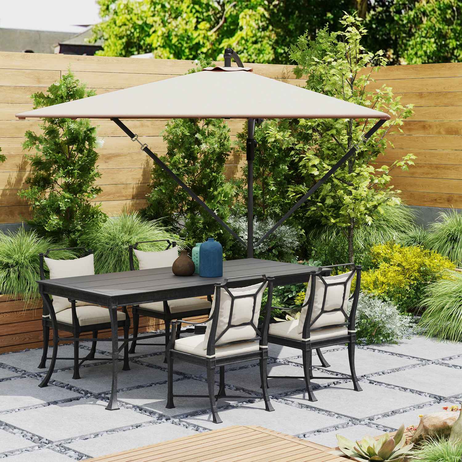 Cantilever Parasoll Ø260 cm, UV 50+, Vattenavvisande, Khaki