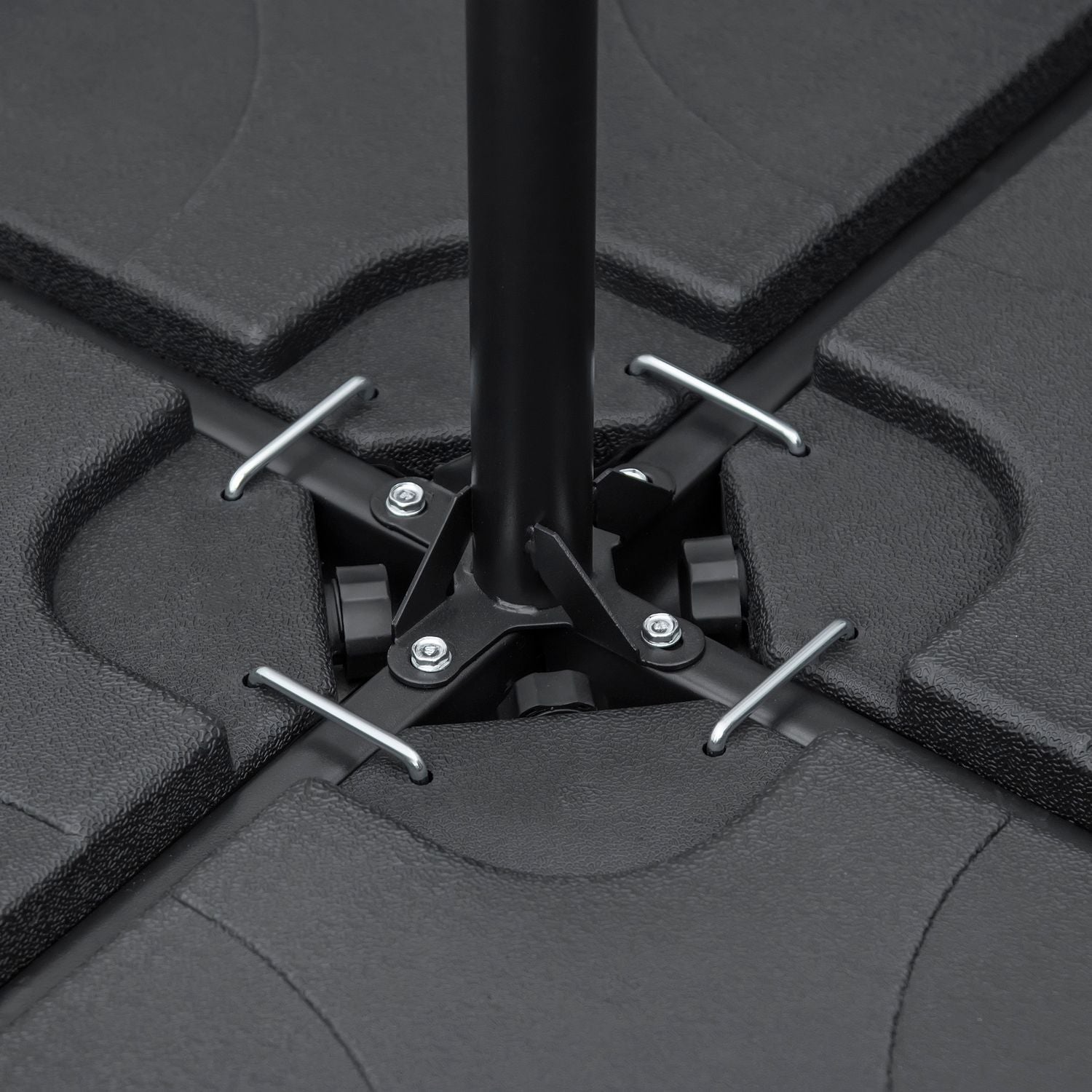 Cantilever paraplyställ, vatten/sandfyllbart, svart