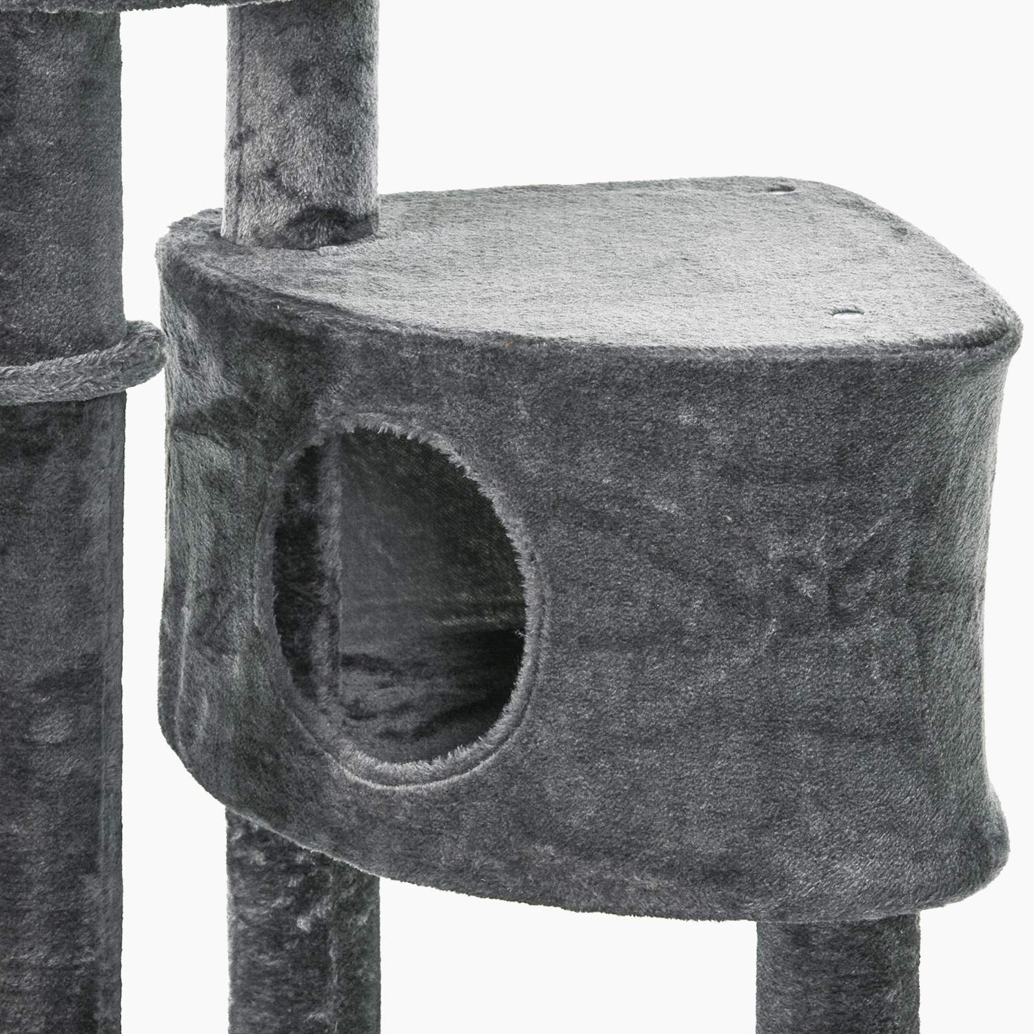 Kattklätterställning, takhög sisalstolpe, mörkgrå