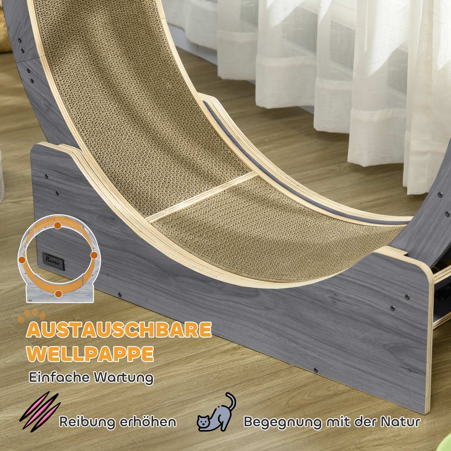 Cat Motionscykel med broms & skrapbräda, grå