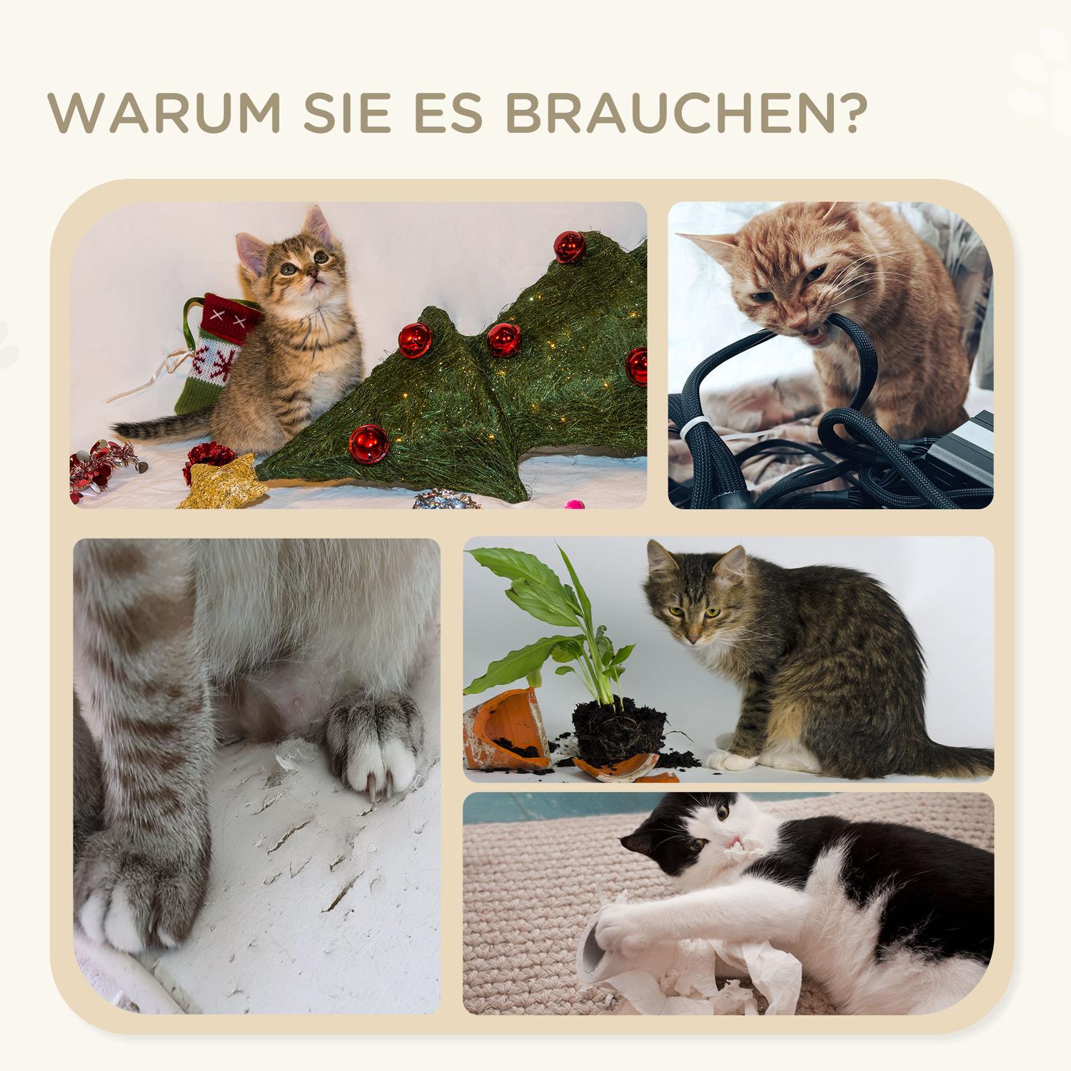 Cat Scratching Post med Sisal & Play Ball – Grå/Naturlig
