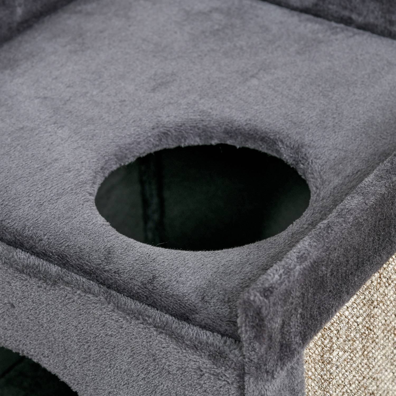 Cat Scratching Tower, 81 cm, 2 grottor, mörkgrå, upp till 6 kg