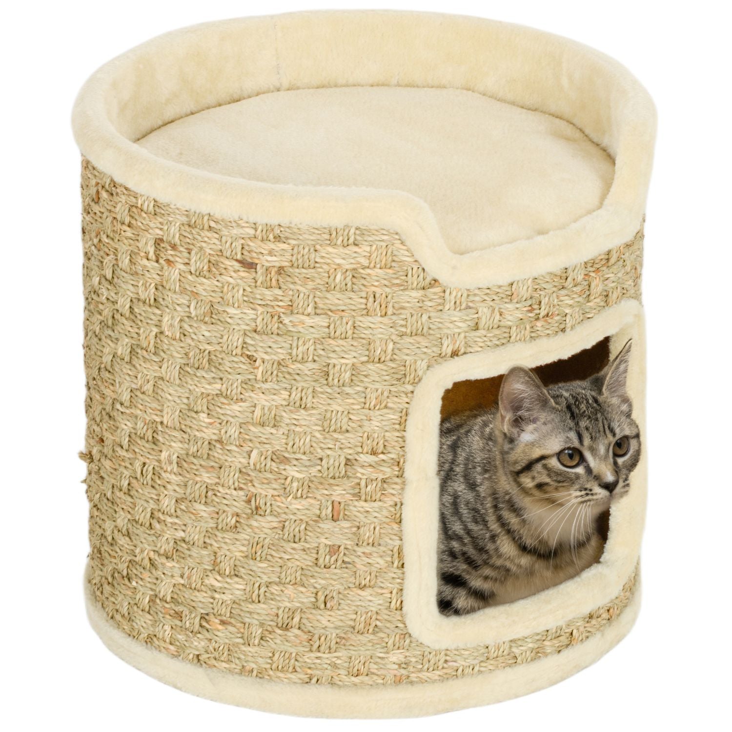 Cat Tower – 37 cm Sisal fat, dubbelnivå, Khaki