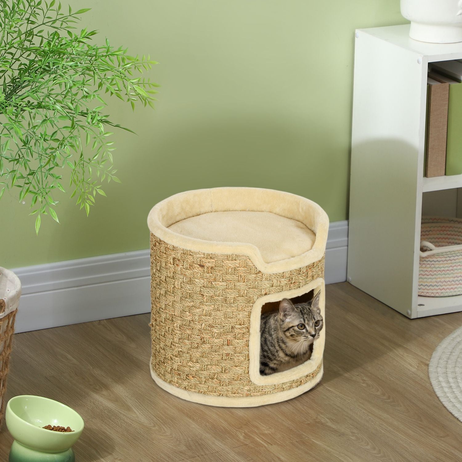 Cat Tower – 37 cm Sisal fat, dubbelnivå, Khaki