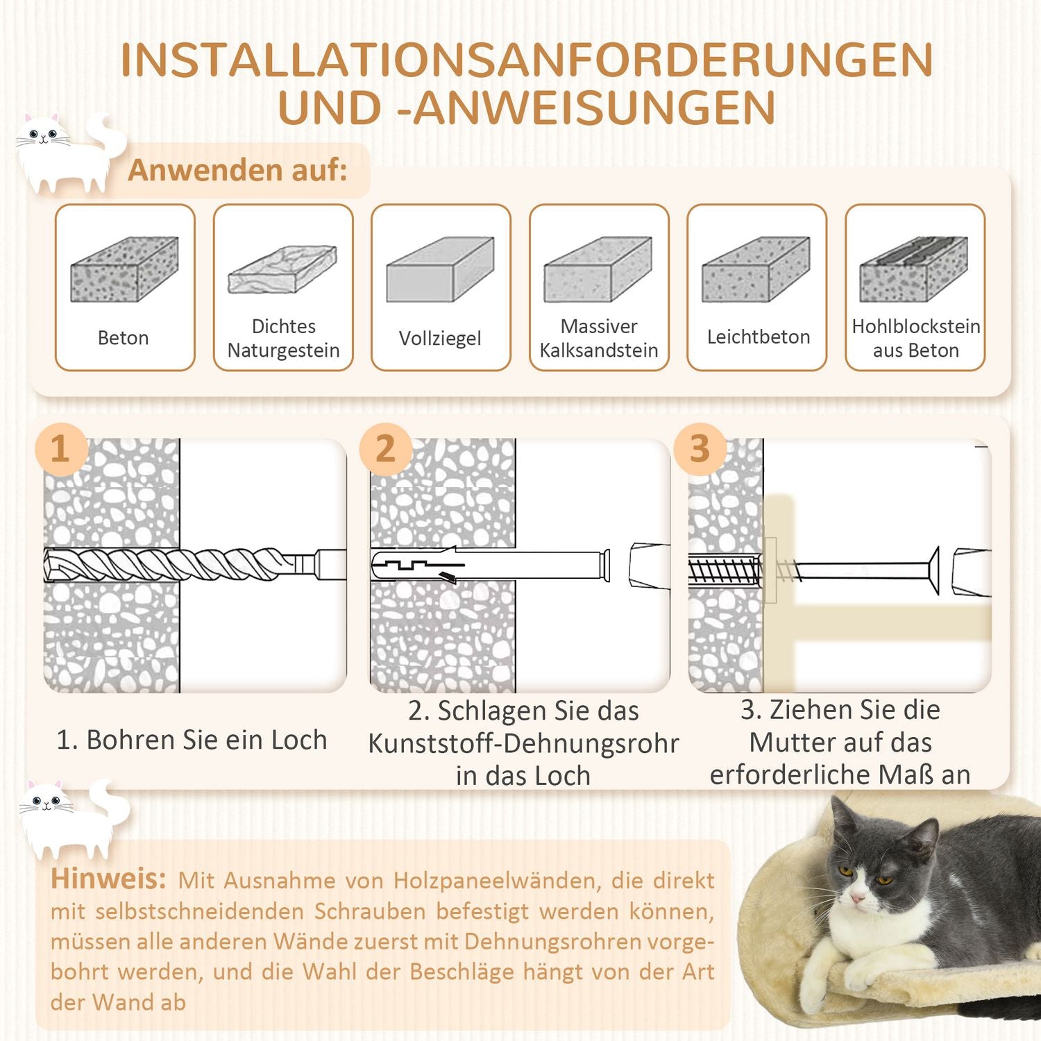 Cat klätterväggsset med trappor, skrapstolpar och hängmatta