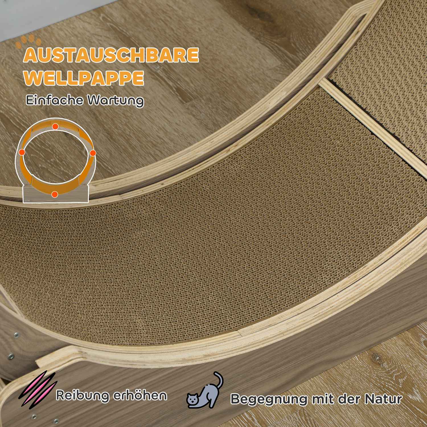 Cat träningshjul med broms och skrapbräda