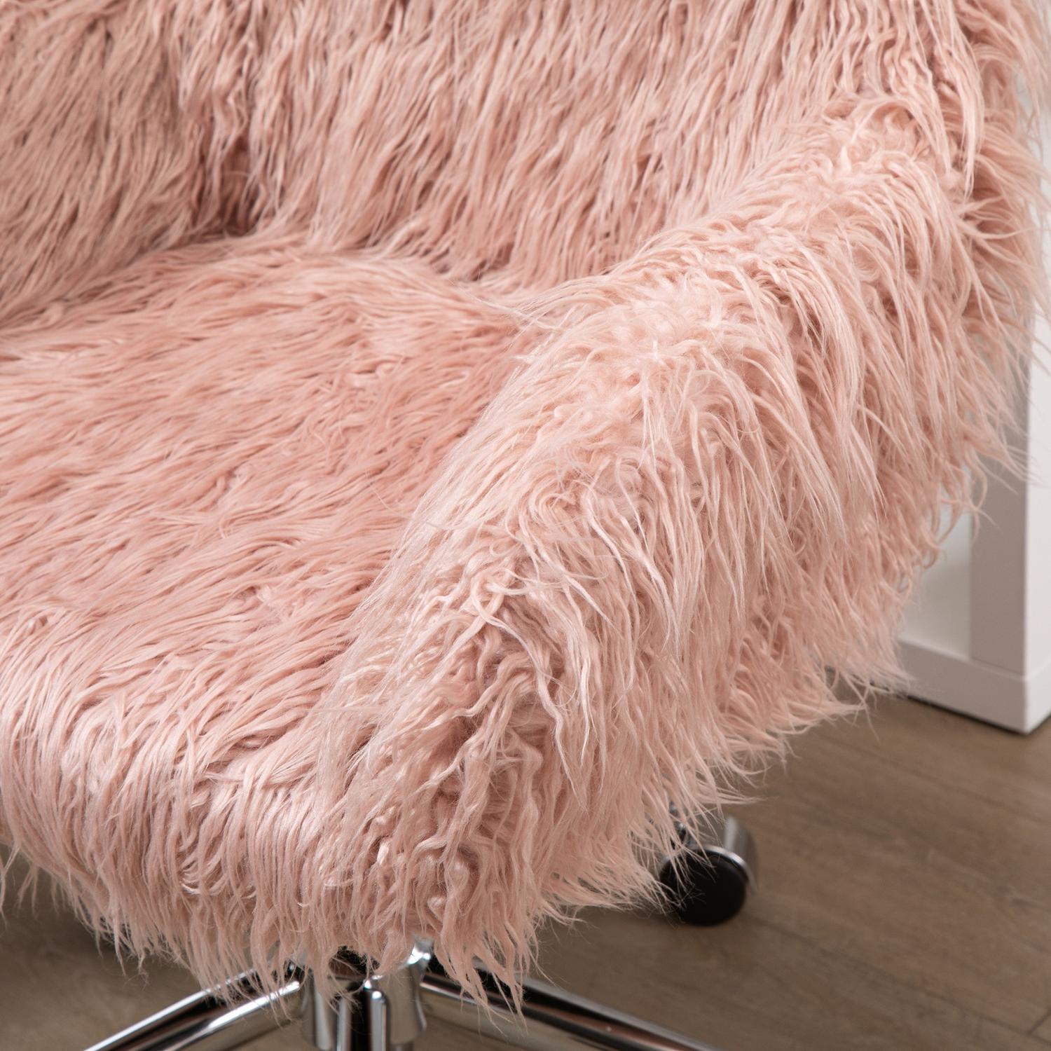 Rosa fuskpäls Executive Swivel Chair, höjdjusterbar
