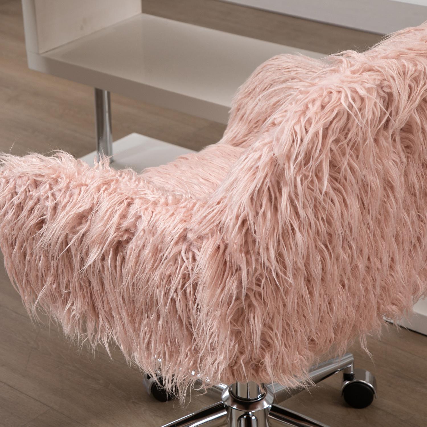 Rosa fuskpäls Executive Swivel Chair, höjdjusterbar