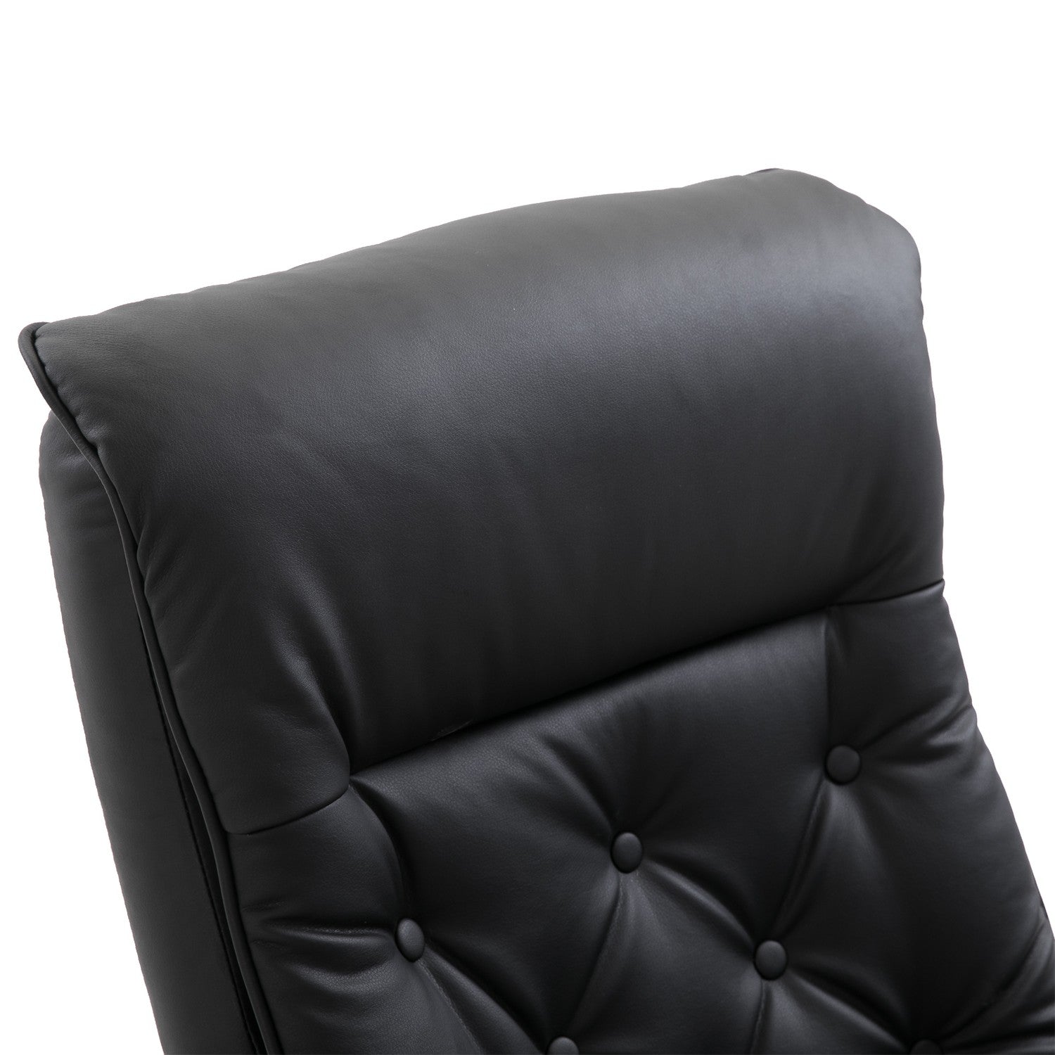 Chesterfield avkopplingsstol och pall, 360° vridbar, PU-läder