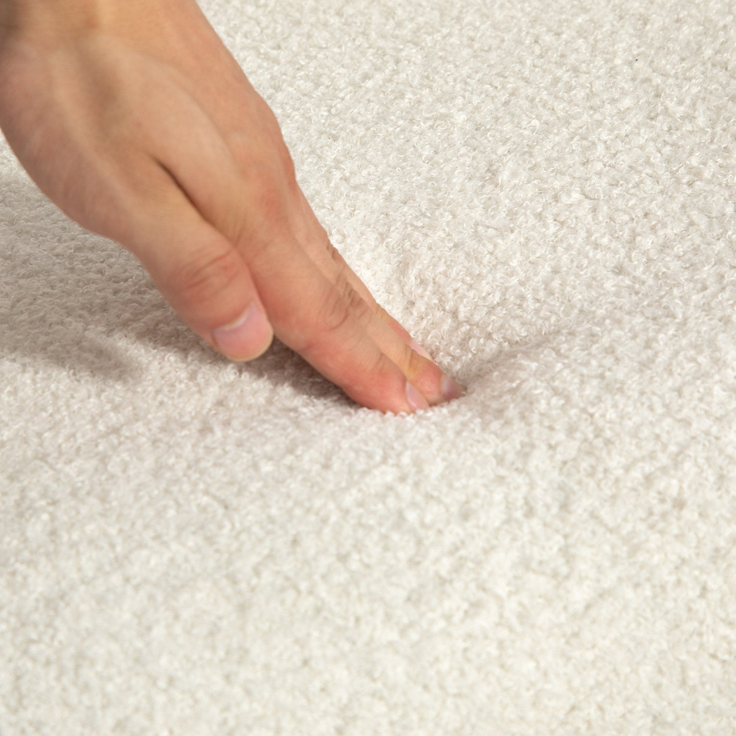 Cream White Velvet Look gungstol för sovrum & vardagsrum