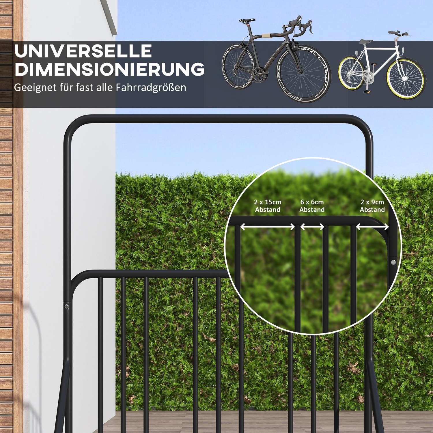 Cykelställ i stål – väderbeständig, rymmer 4, svart