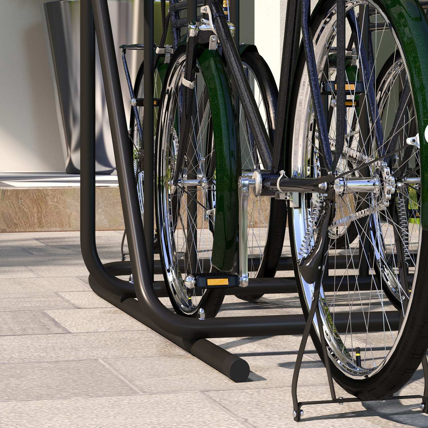 Cykelställ i stål – väderbeständig, rymmer 4, svart