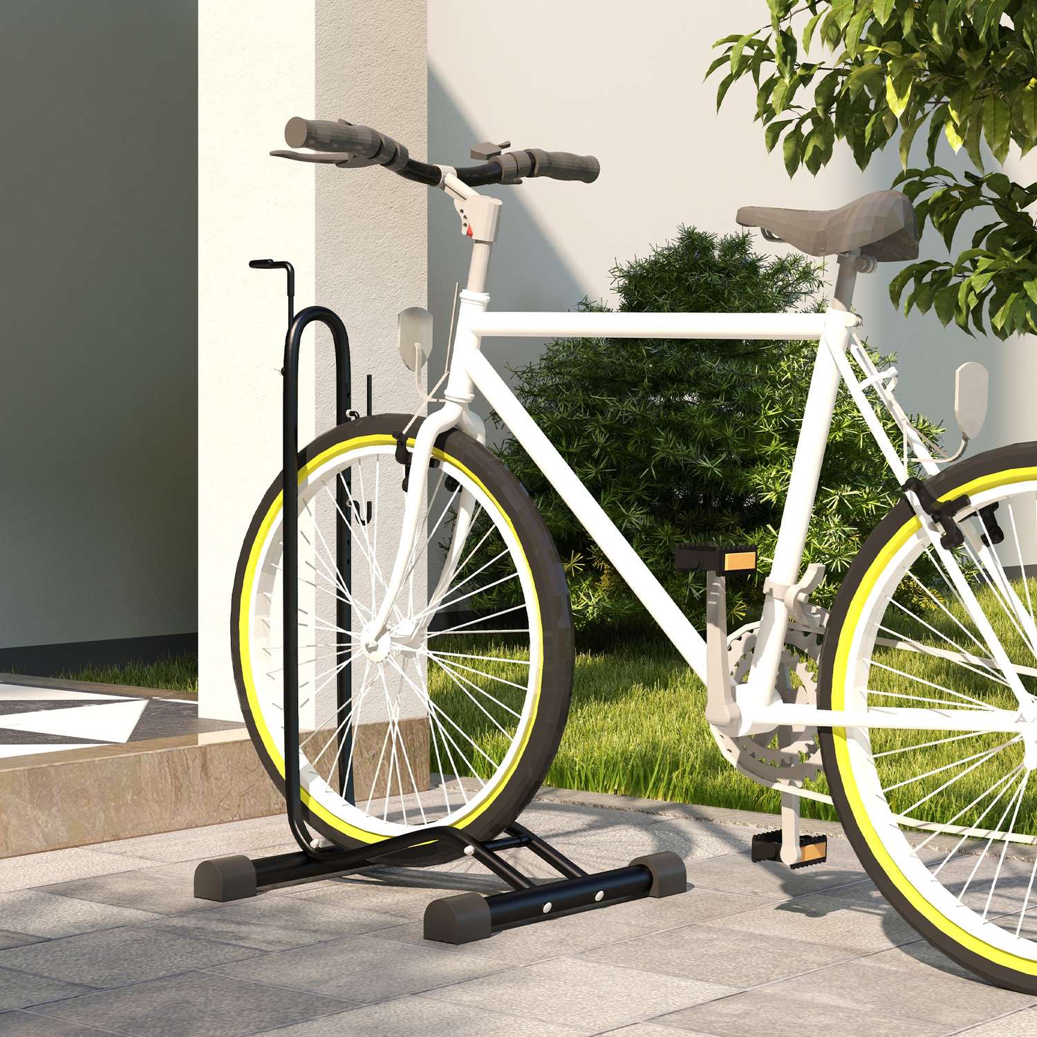 Cykelställ i metall – vertikalt och horisontellt, väderbeständigt, 45x44x118cm