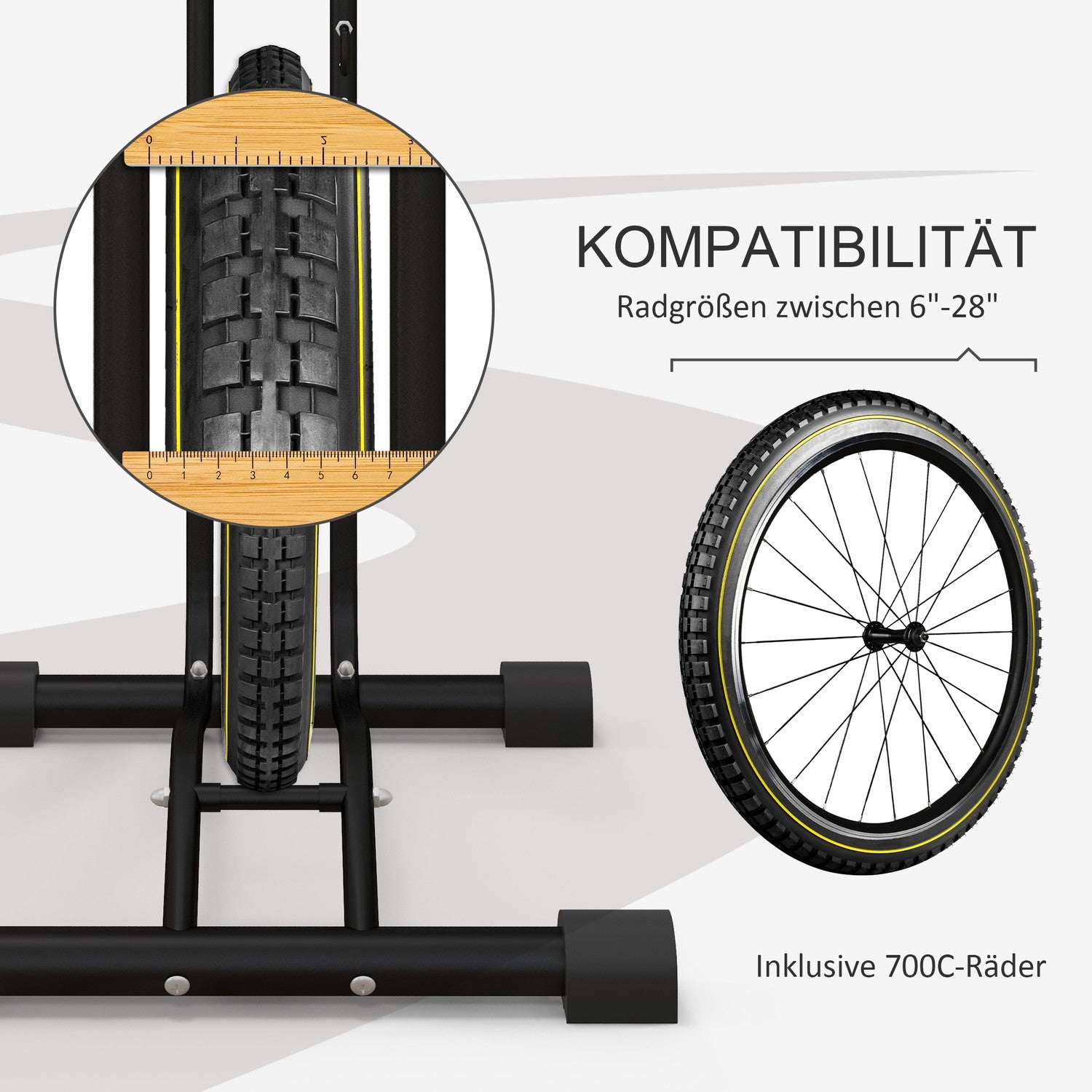 Cykelställ i metall – vertikalt och horisontellt, väderbeständigt, 45x44x118cm