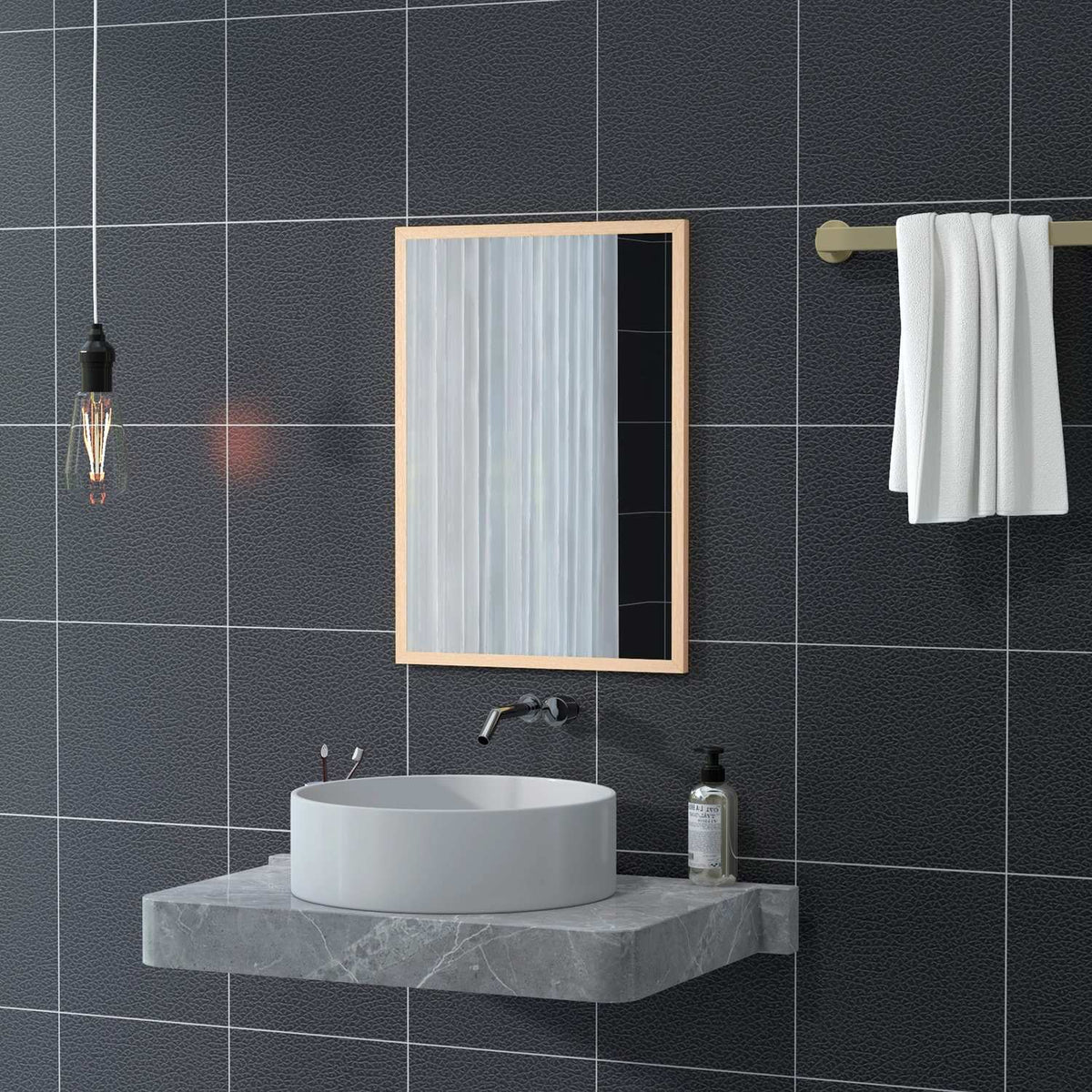 Dekorativní nástěnné zrcadlo s háčky, 50x70cm do domácnosti
