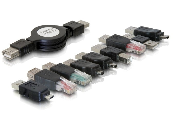Delock USB Adapter Kit - adapterväska, 10 delar