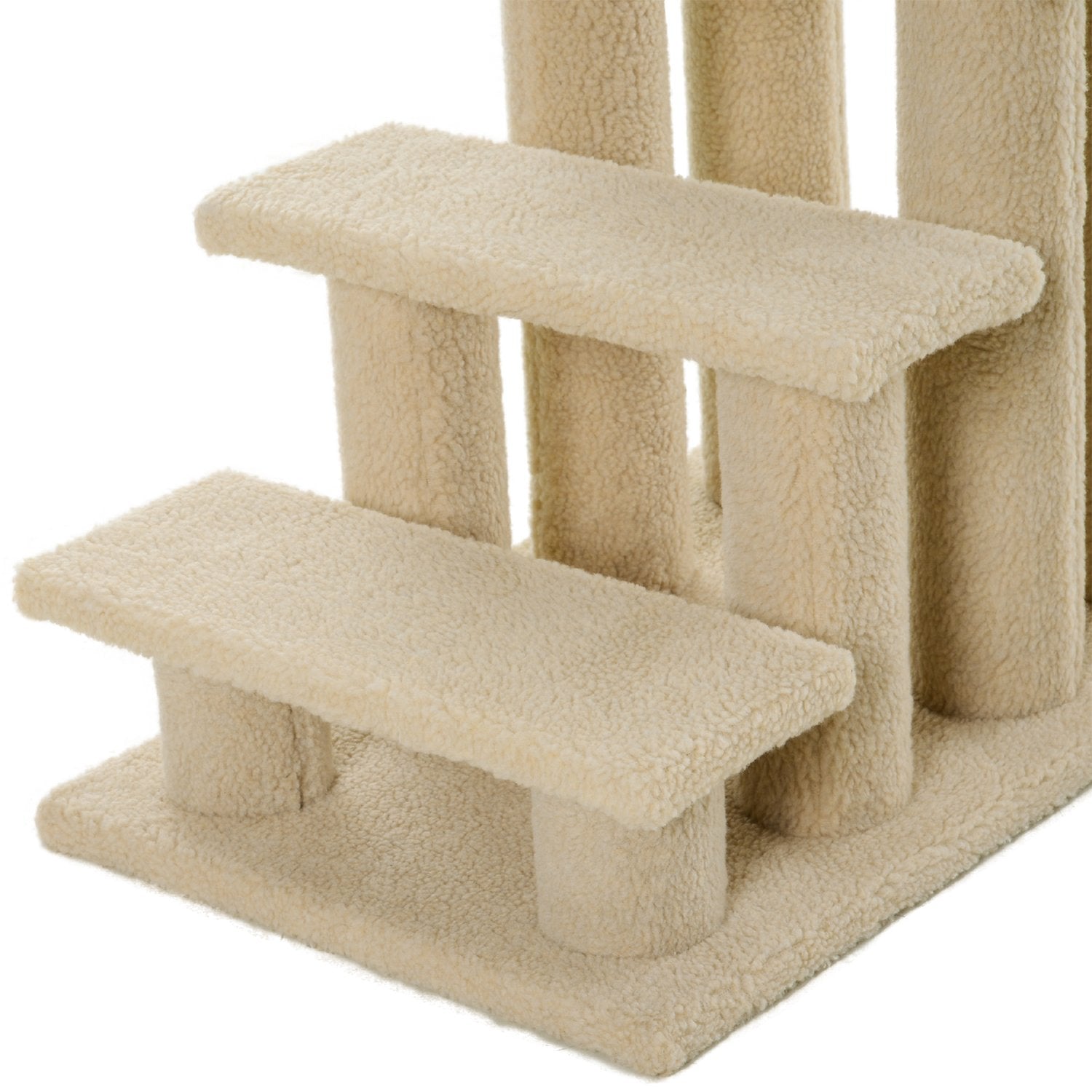 Djurtrappa, 4-stegs plysch, beige, 63,5x43x60 cm