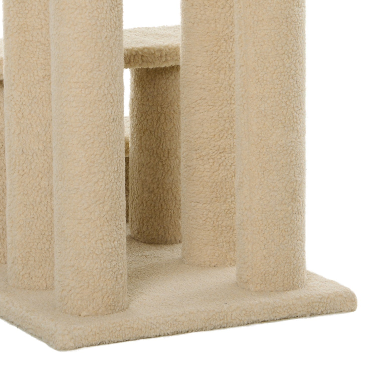 Djurtrappa, 4-stegs plysch, beige, 63,5x43x60 cm