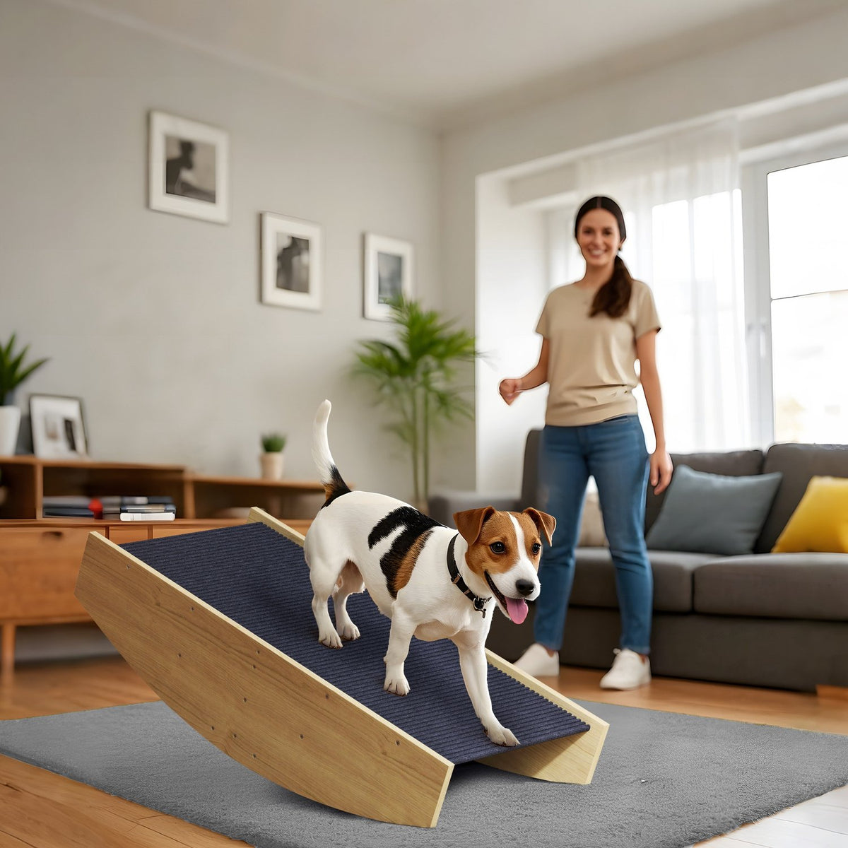 Dog Agility Rocker Ramp, hout, voor honden onder 15 kg