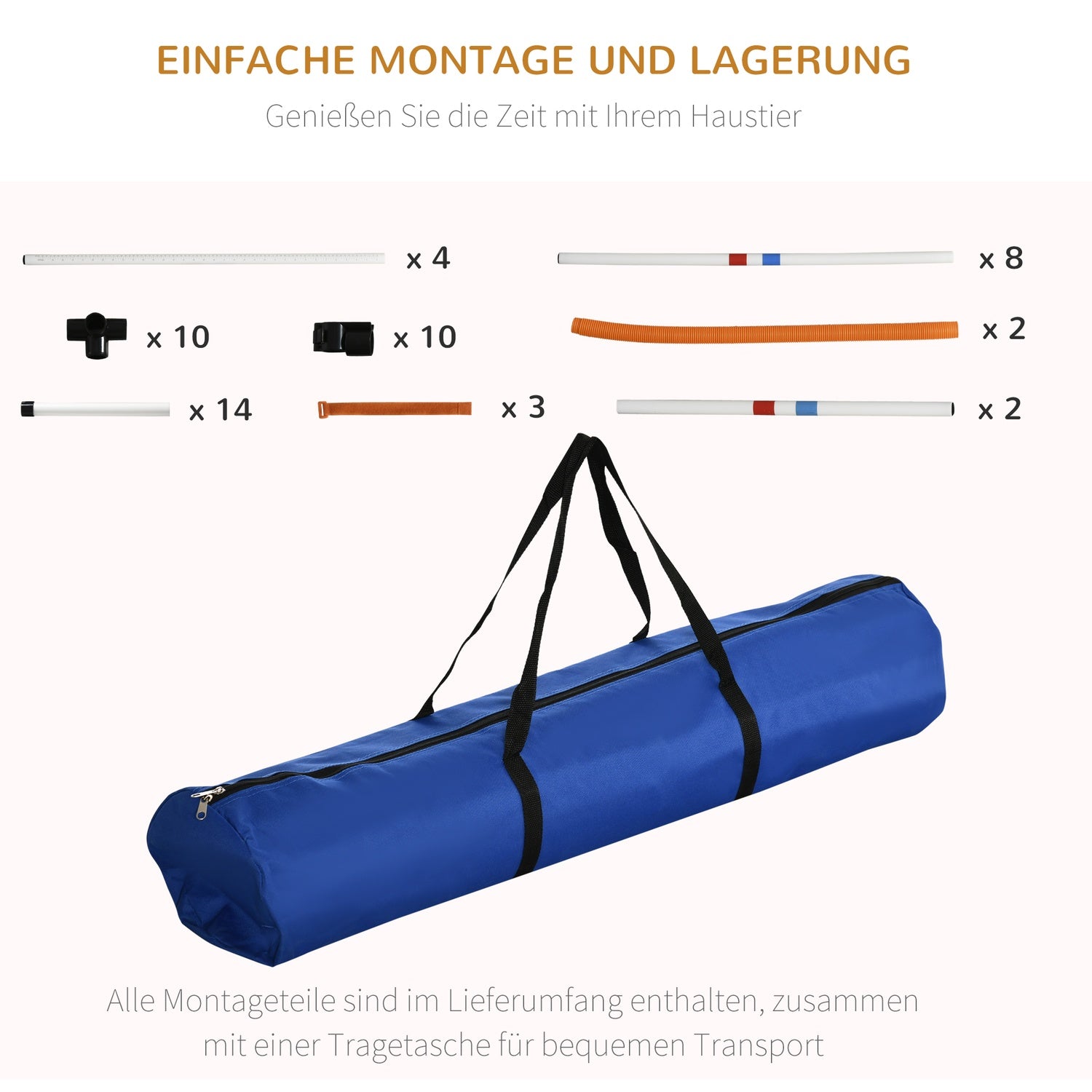 Dog Agility Training Set, 3-delat, lätt att bära
