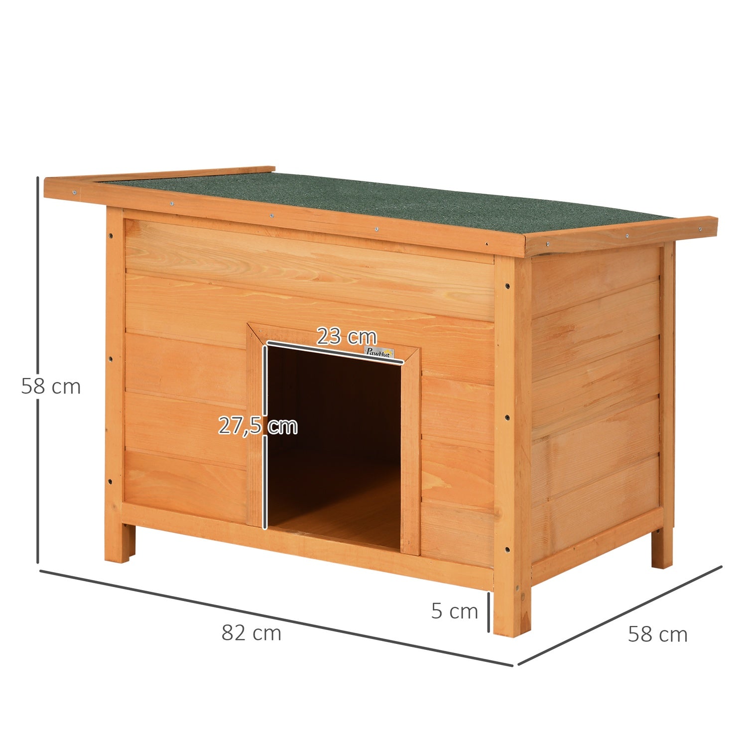 Gran Wood Hund Kennel Med Tak – Mysigt Pet House 82x58x58 Cm