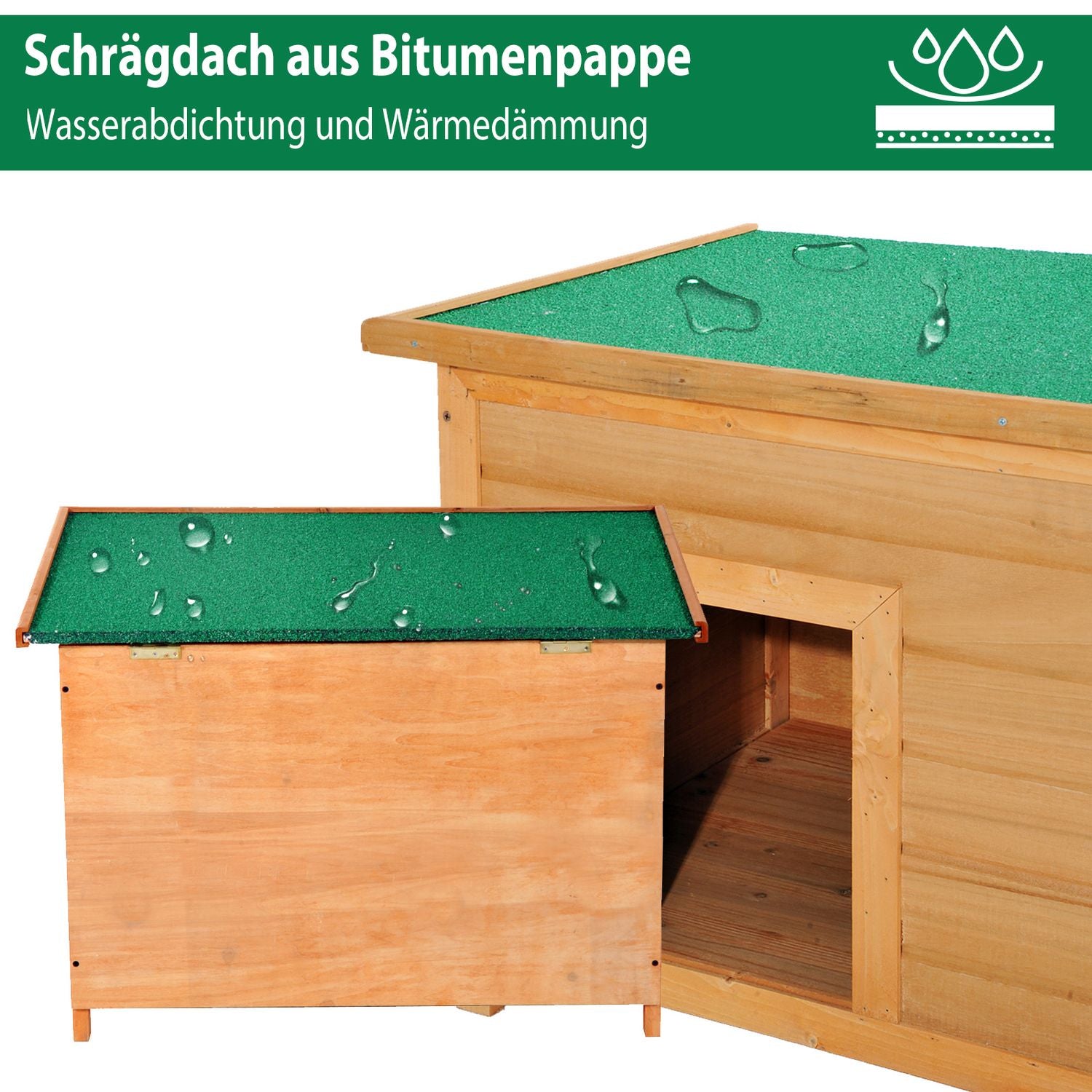 Gran Wood Hund Kennel Med Tak – Mysigt Pet House 82x58x58 Cm