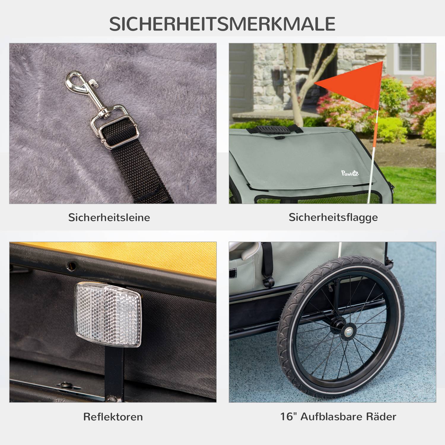 Hundcykelvagn för små hundar, 3-i-1 husdjurshus & last