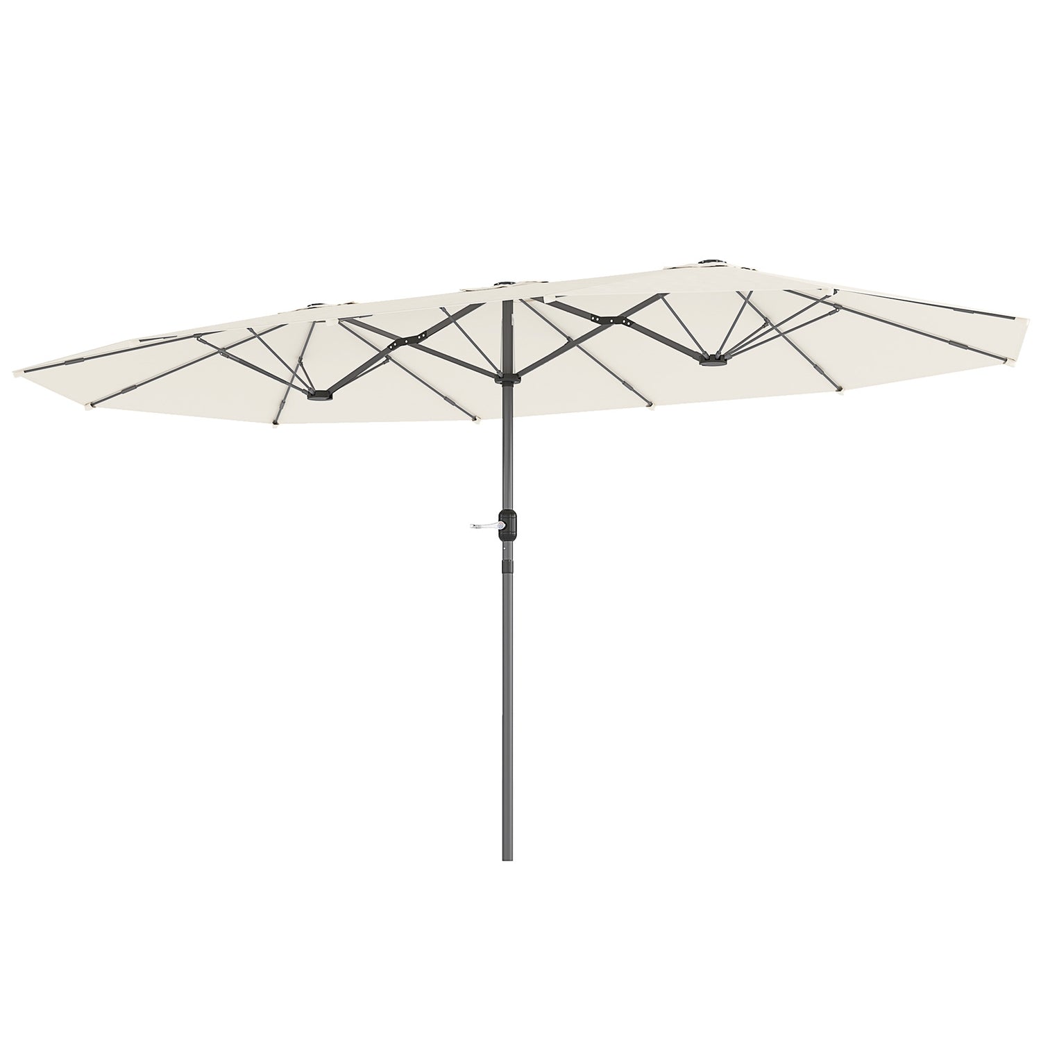 Dubbel Oval Parasoll 436x260 cm, UV-skydd, Beige