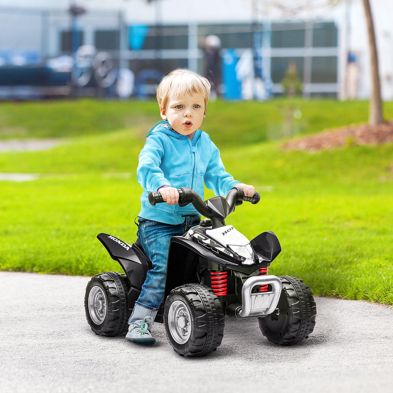 Elektrisk ATV för barn med LED-lampor och horn, svart